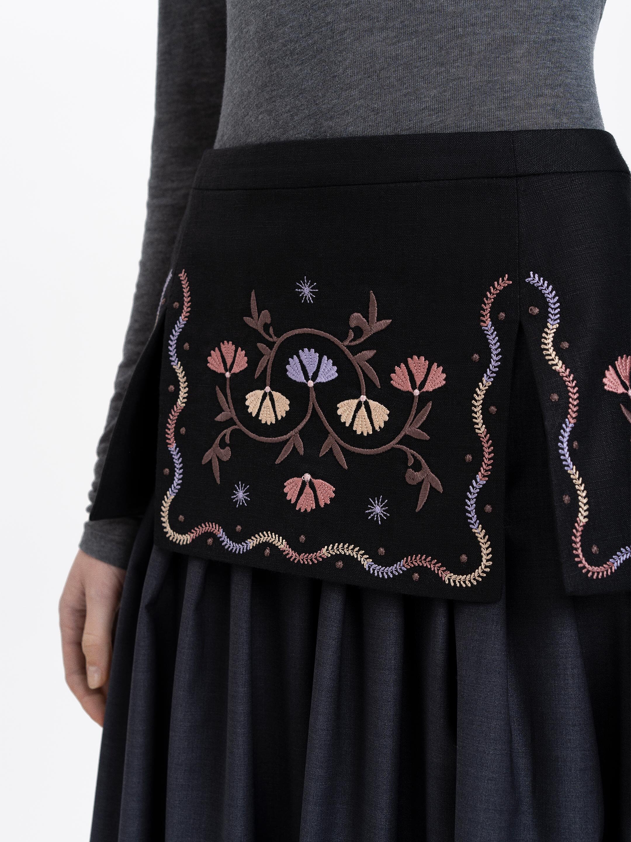 Black linen basque "Polyn" in Ukraine