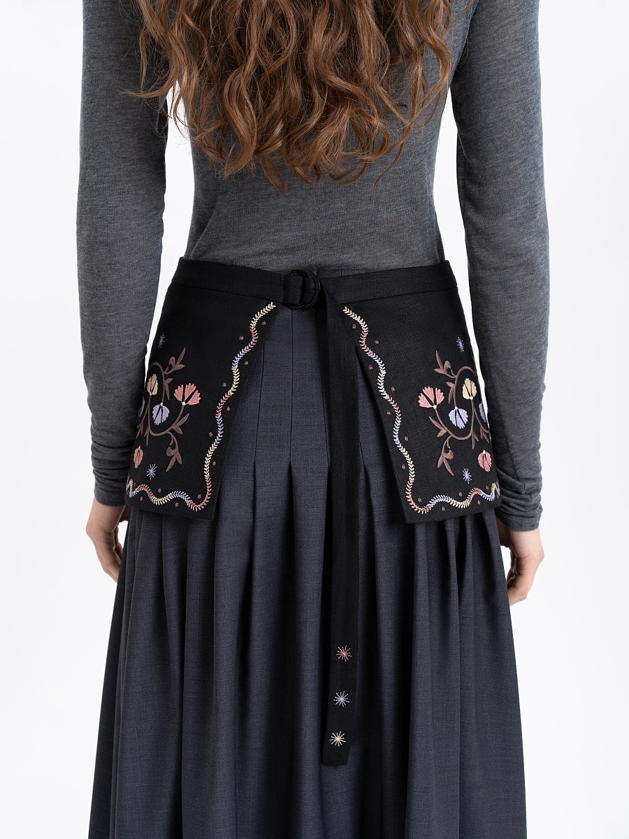 Black linen basque "Polyn" [0]