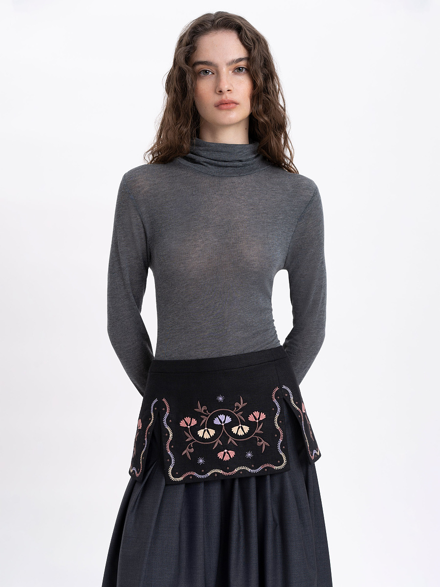 Black linen basque "Polyn" [0]