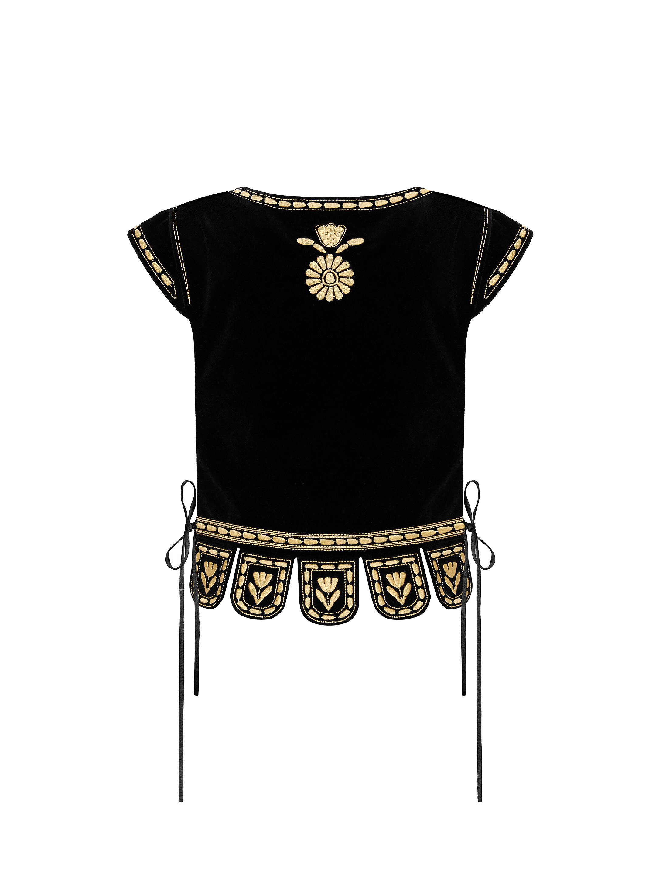 Embroidered vest in black "Oksamyt" fitting