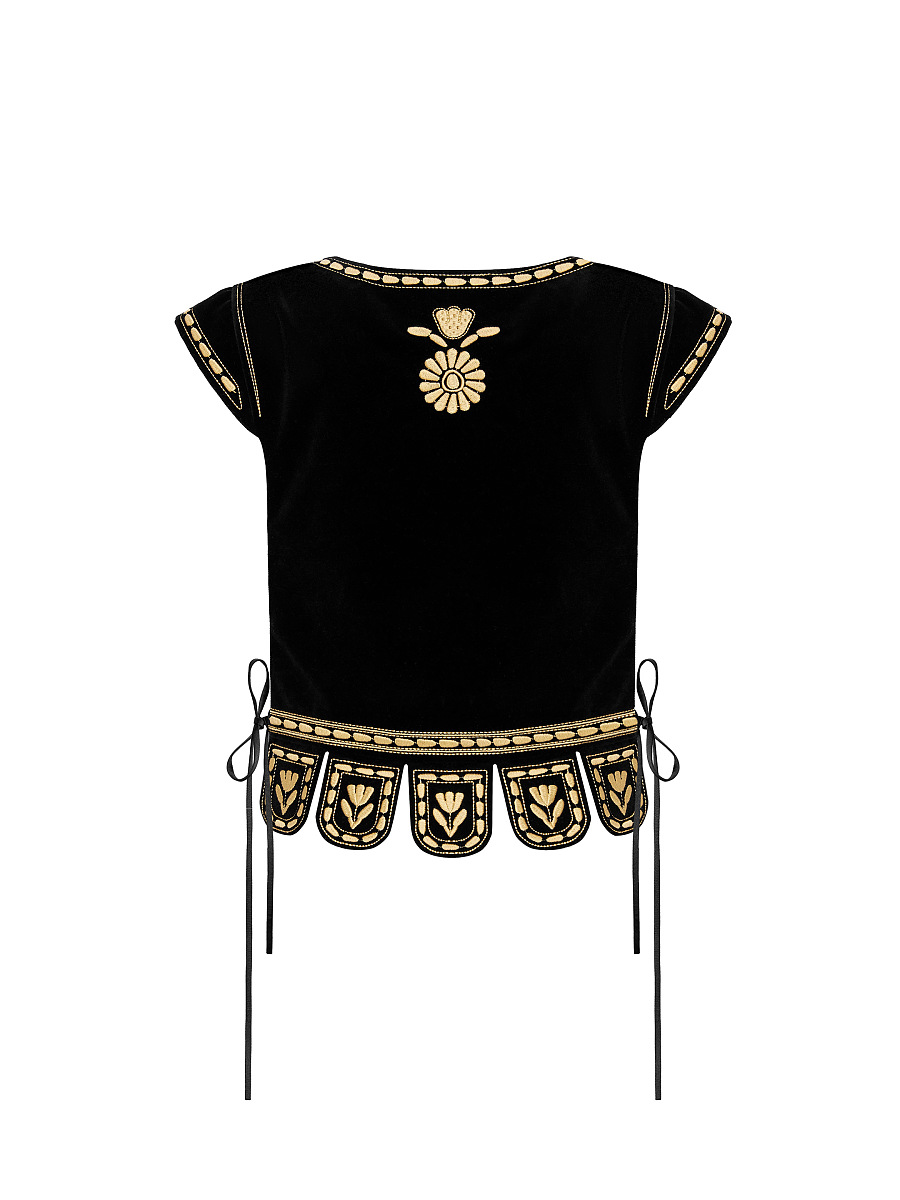 Embroidered vest in black "Velvet" [0]