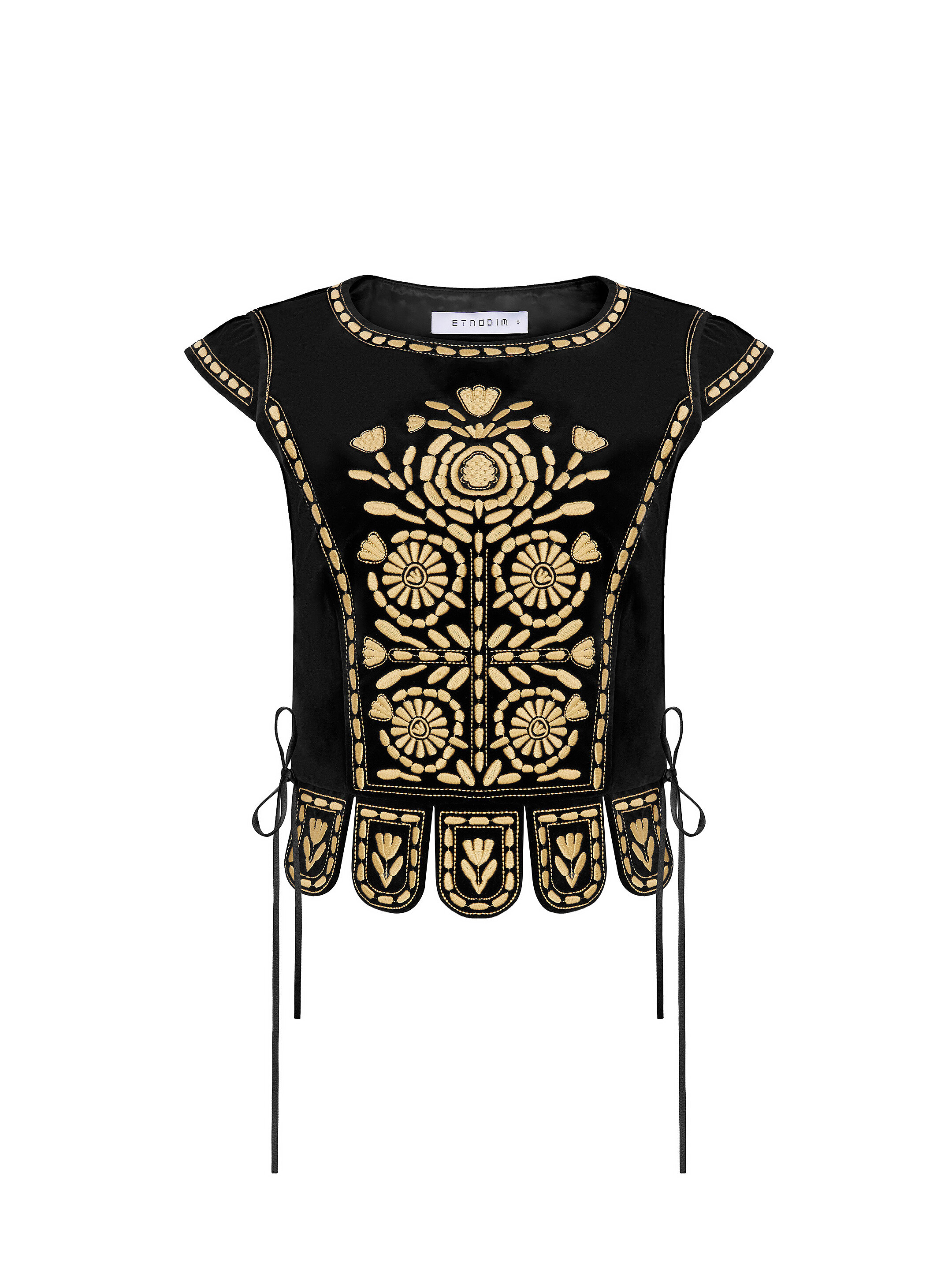 Embroidered vest in black "Oksamyt" choose