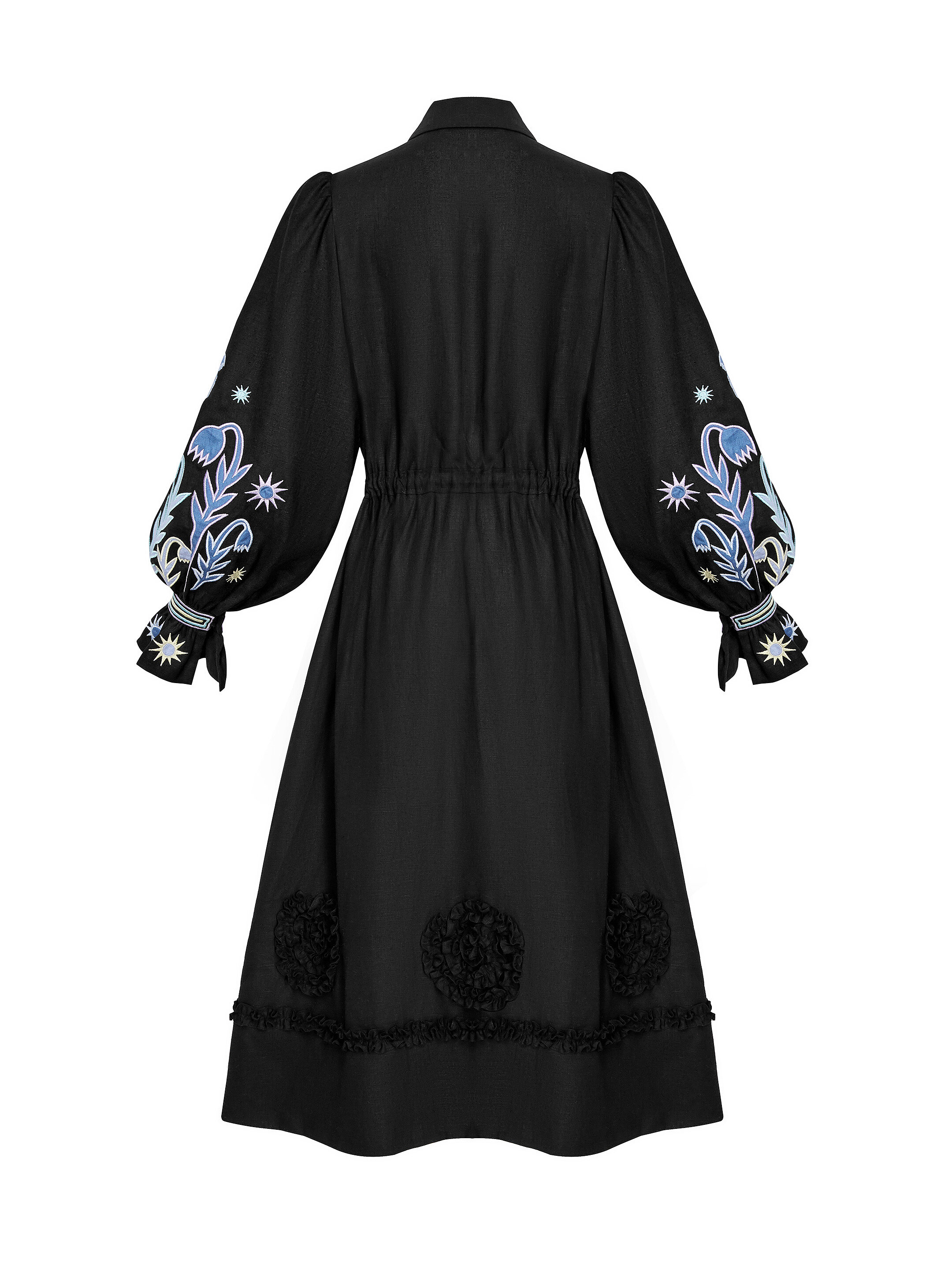 Long embroidered black dress "Pivnich" buy