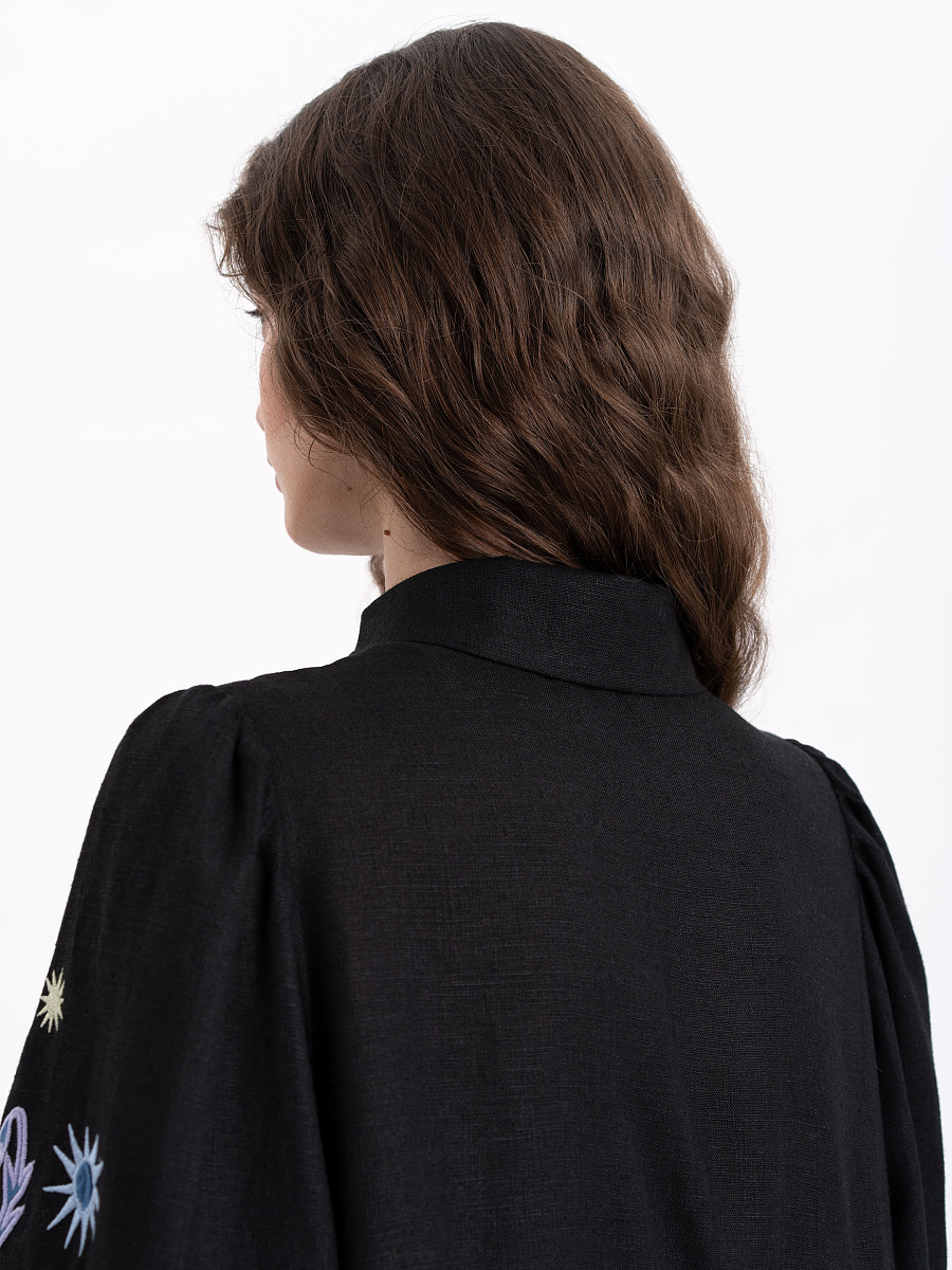 Long embroidered black dress "Pivnich" [0]