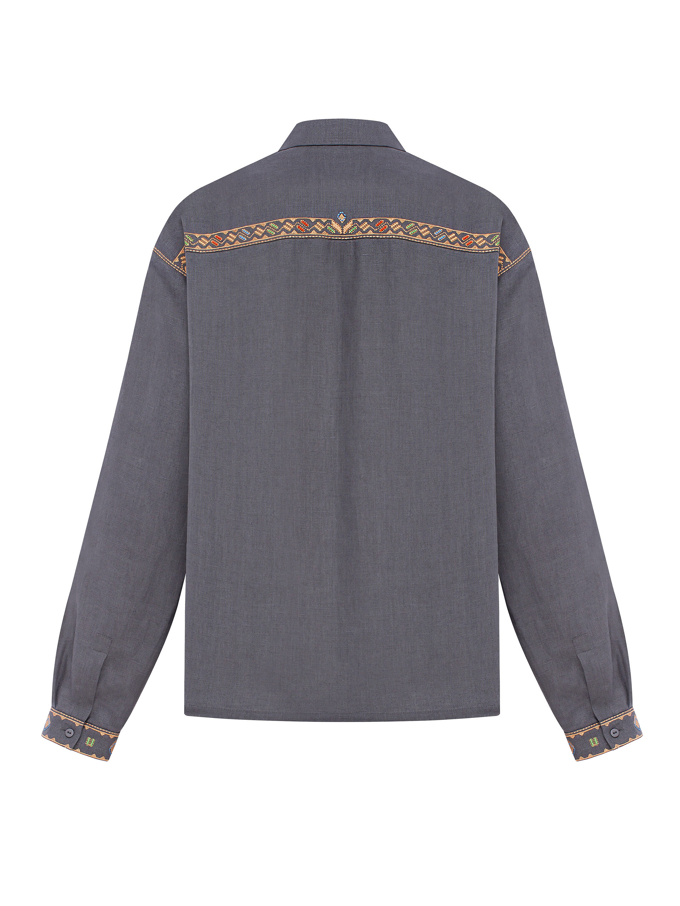 Men's embroidered shirt in gray color "Saenko" sizes