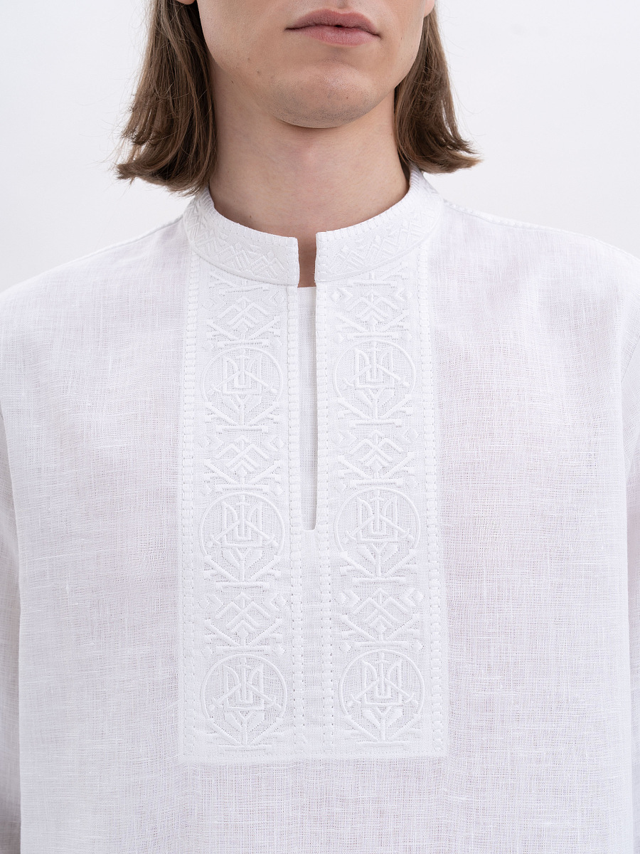 Men's shirt with white embroidery in tone "Khartiia" [0]