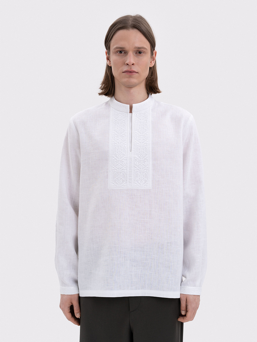 Men's shirt with white embroidery in tone "Khartiia" [0]