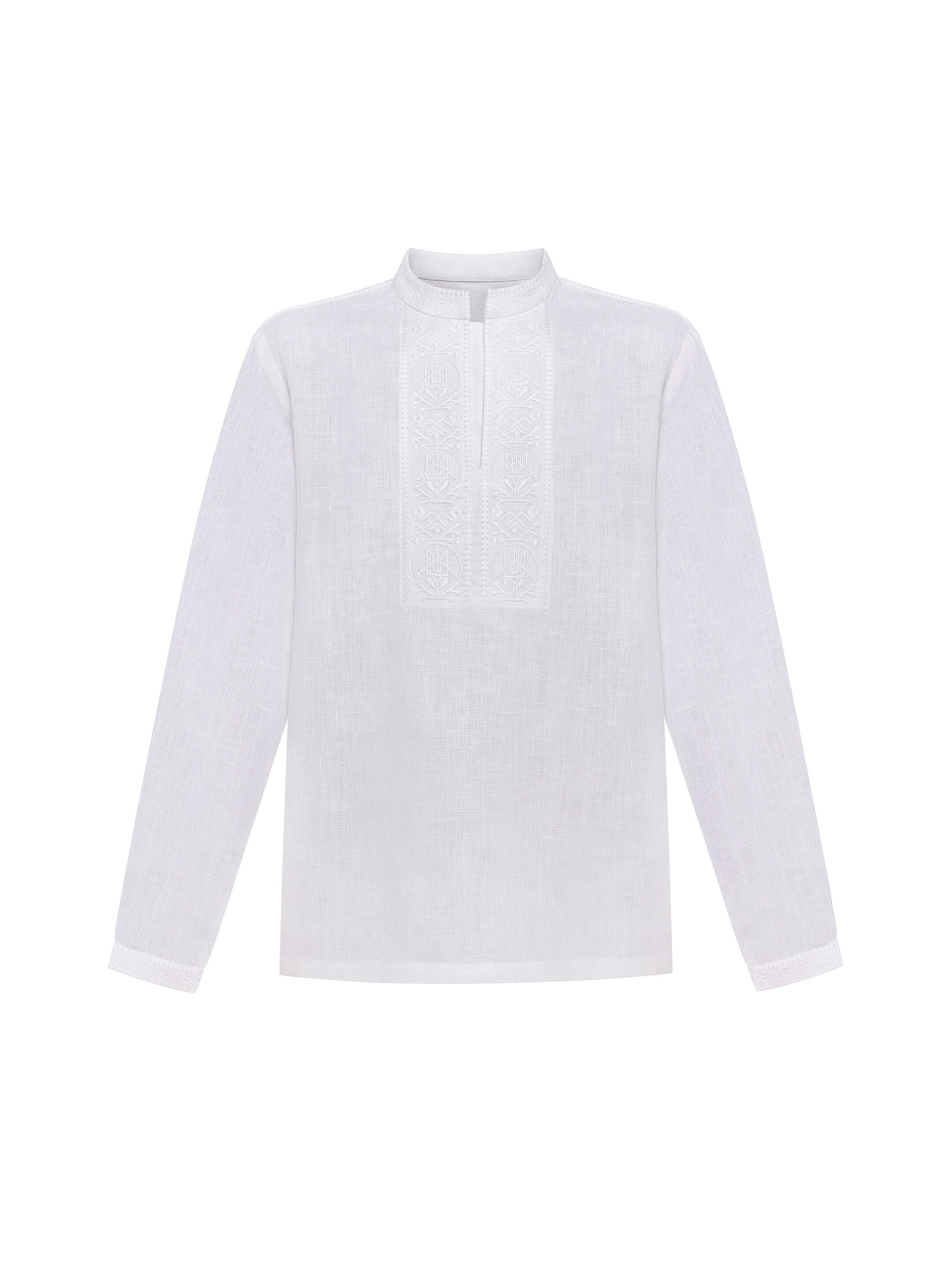 Men's shirt with white embroidery in tone "Khartiia" in Ukraine