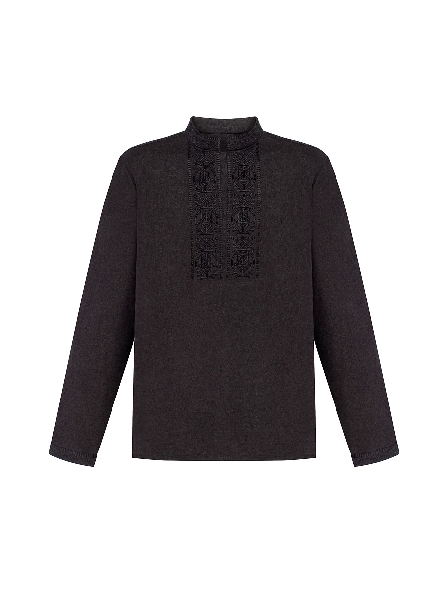 Men's shirt with black embroidery in tone "Khartiia" [0]