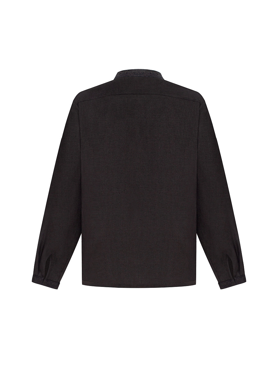 Men's shirt with black embroidery in tone "Khartiia" [0]