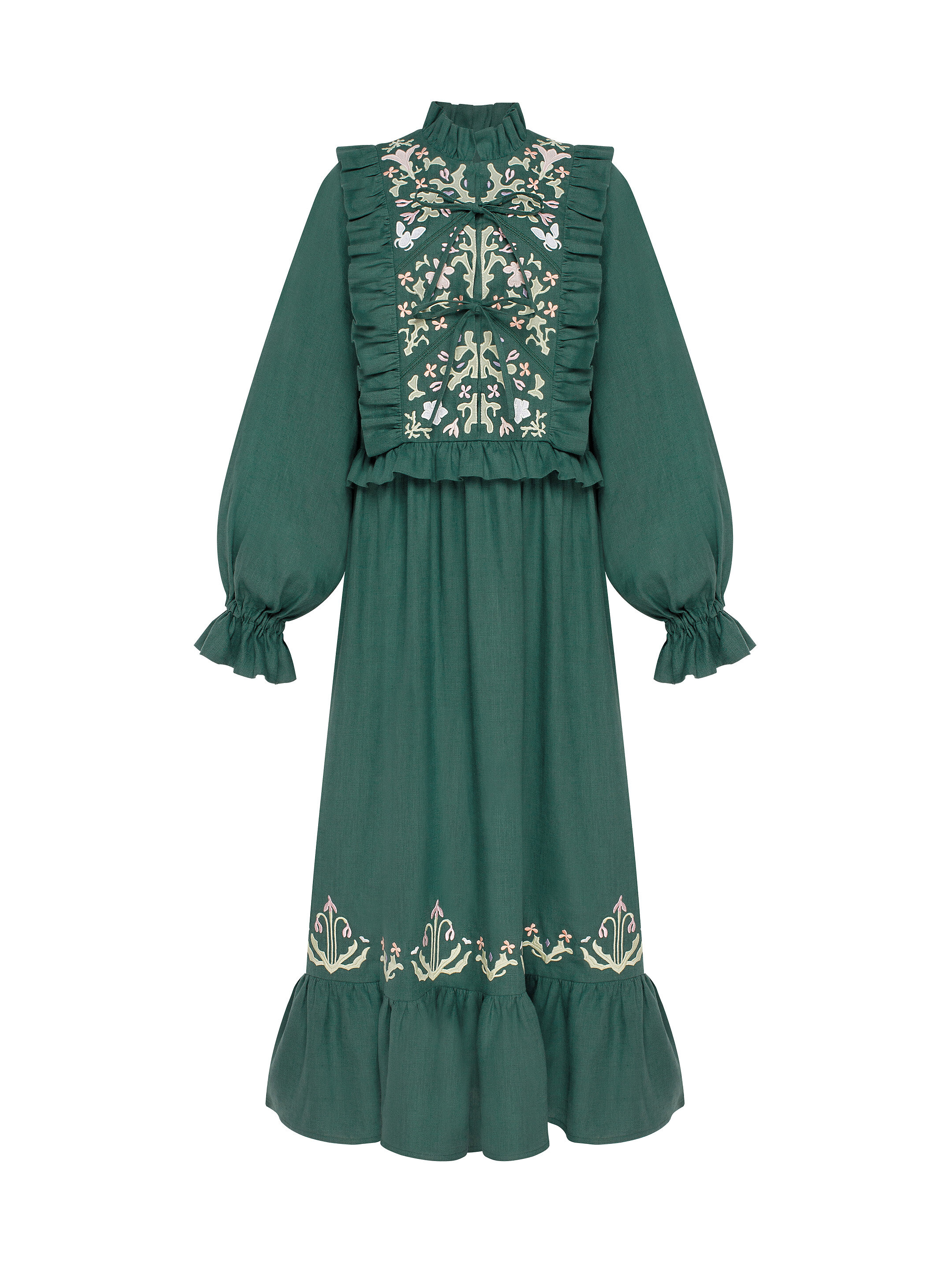 Long green dress "Lastivka" choose