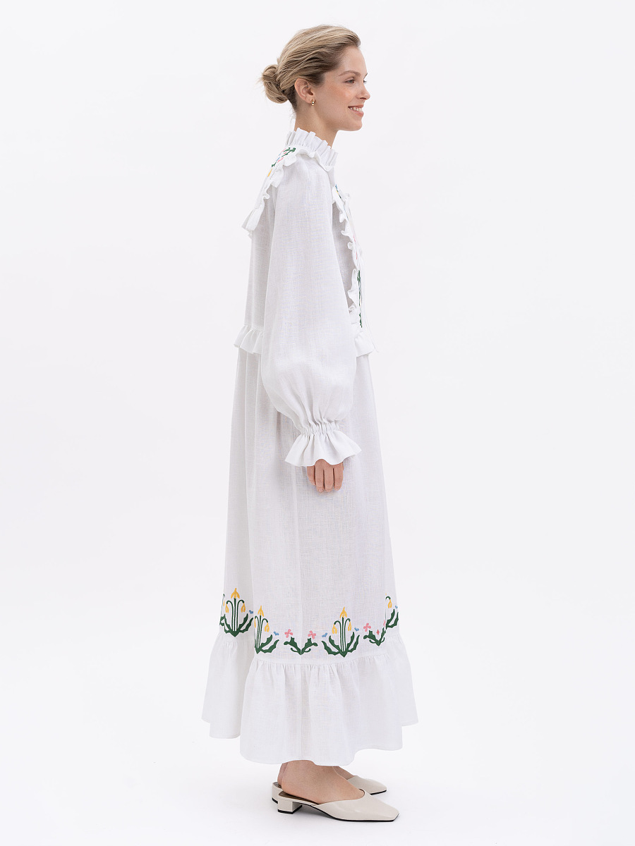 Long white dress "Lastivka" [0]