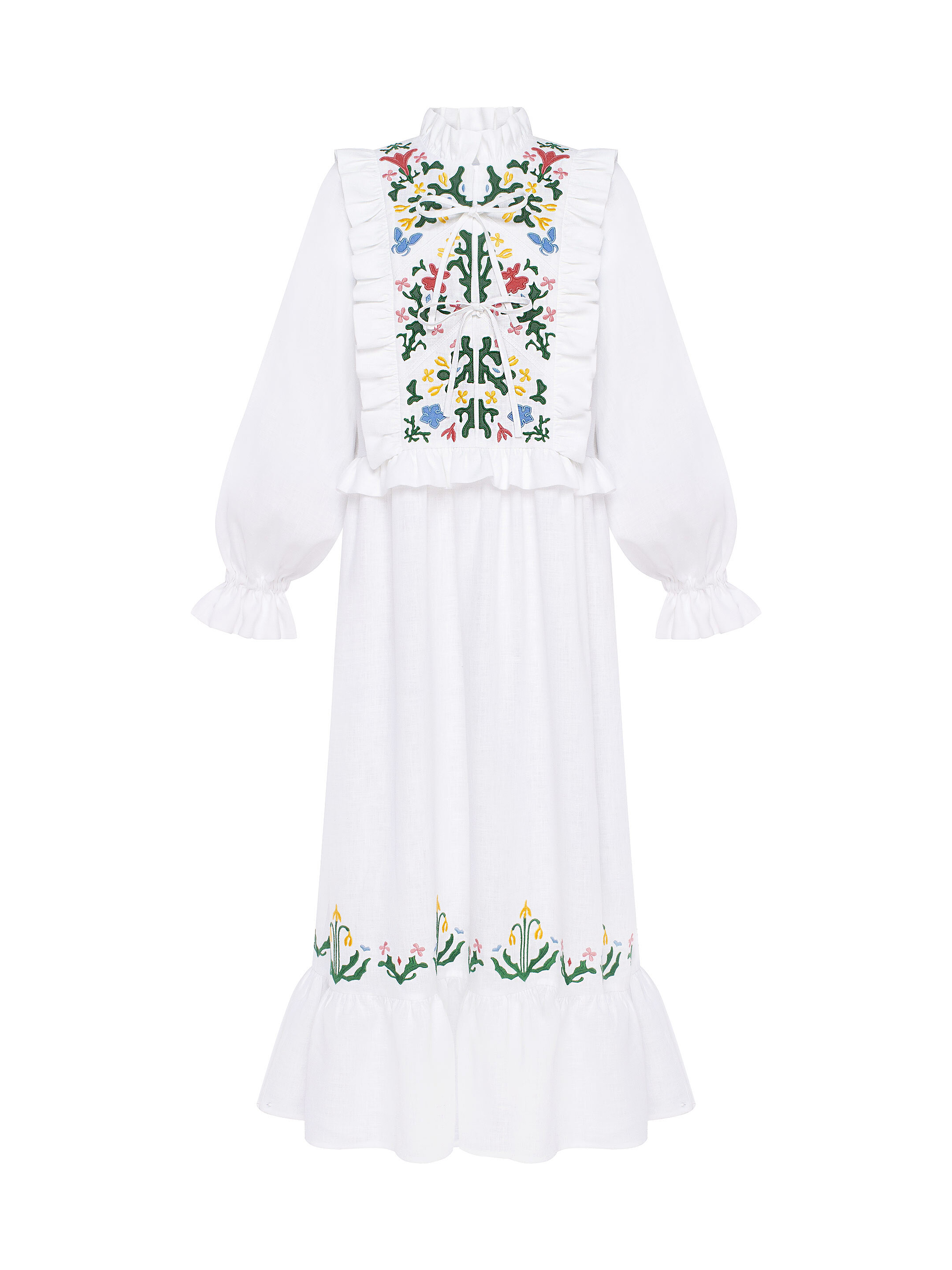 Long white dress "Lastivka" sizes