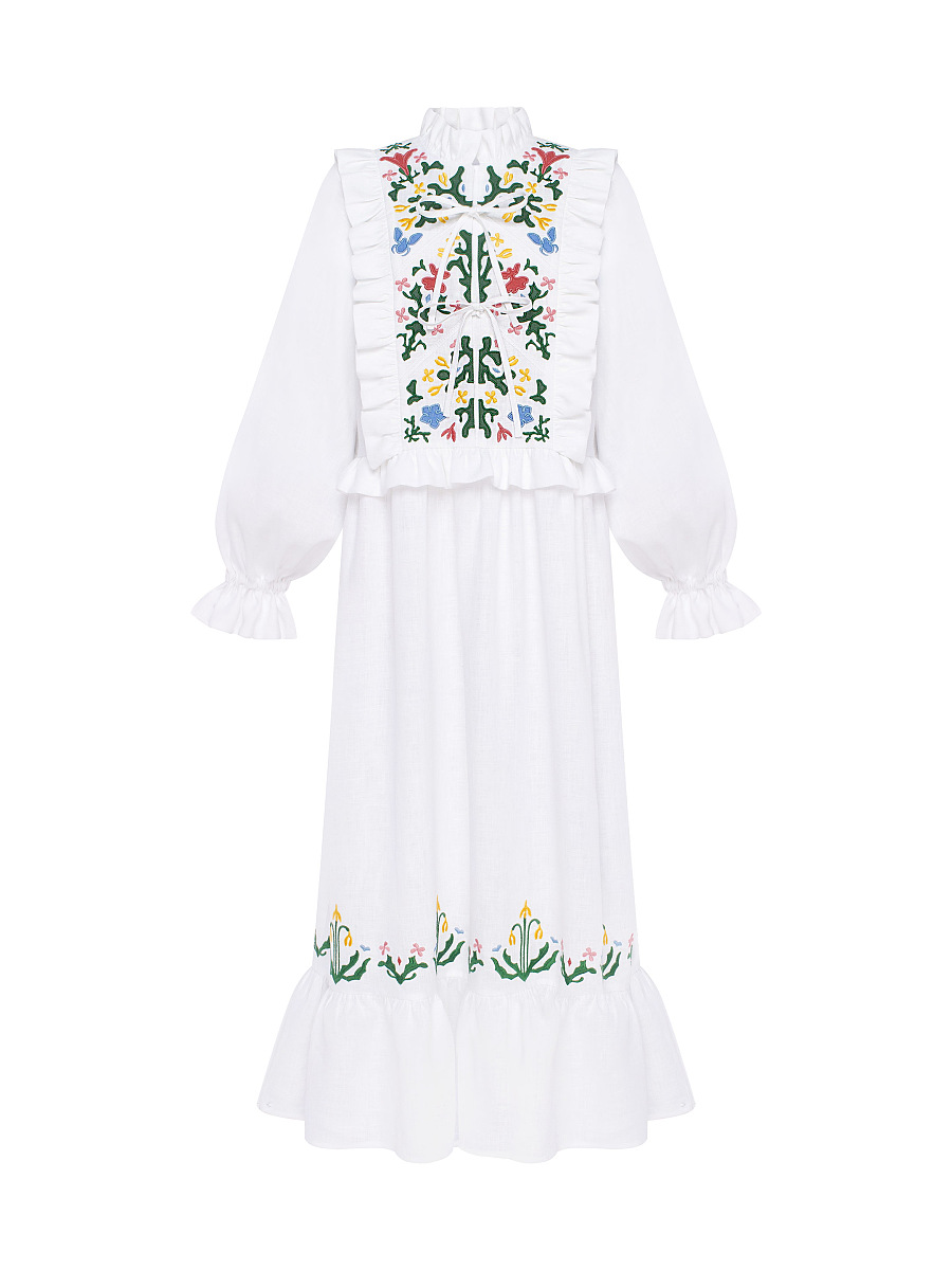 Long white dress "Lastivka" [0]