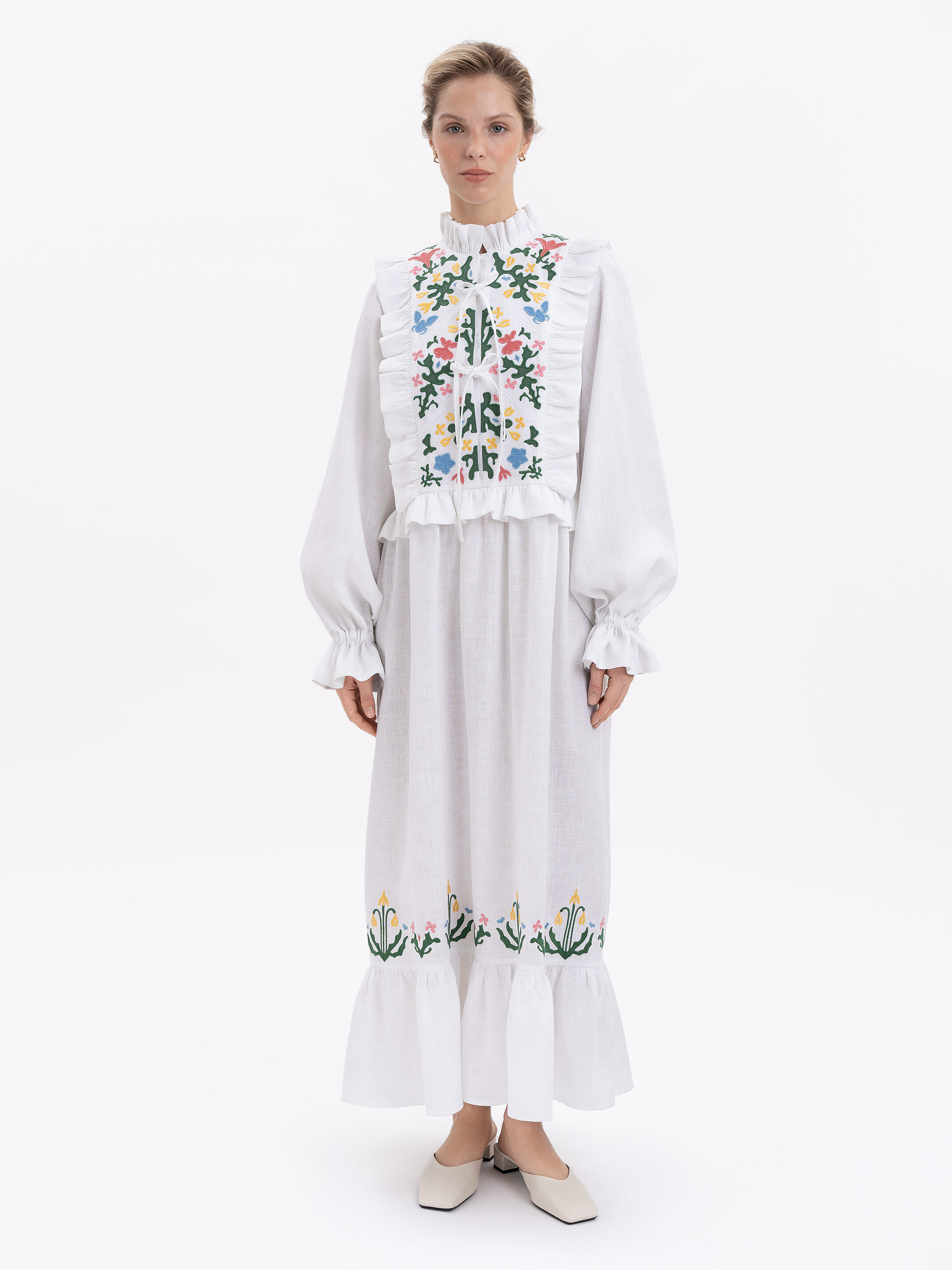 Long white dress "Lastivka" Buy