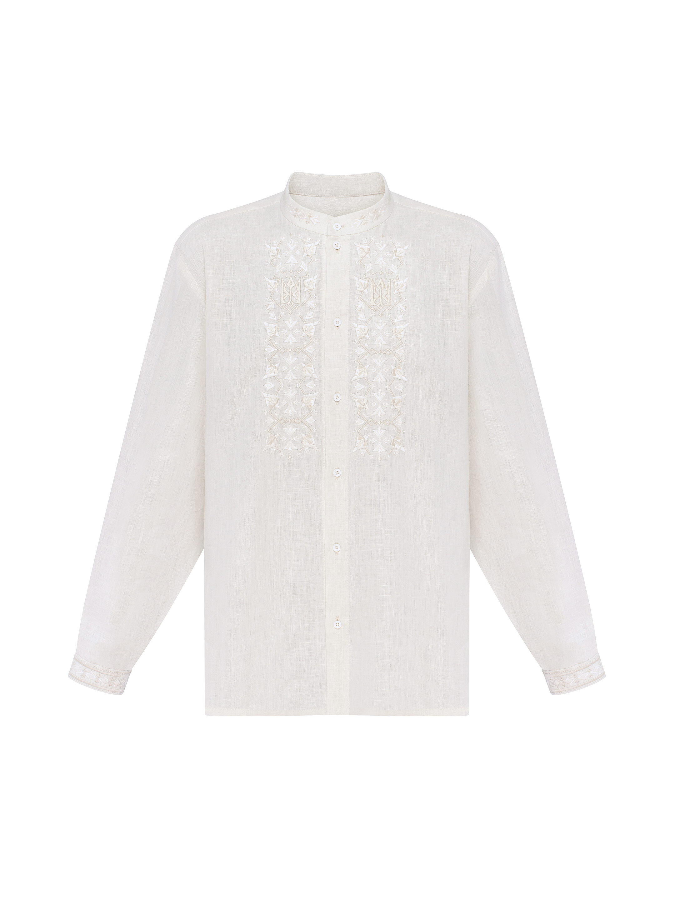 Men's milky-colored shirt with matching embroidery "Bytynskyi" choose