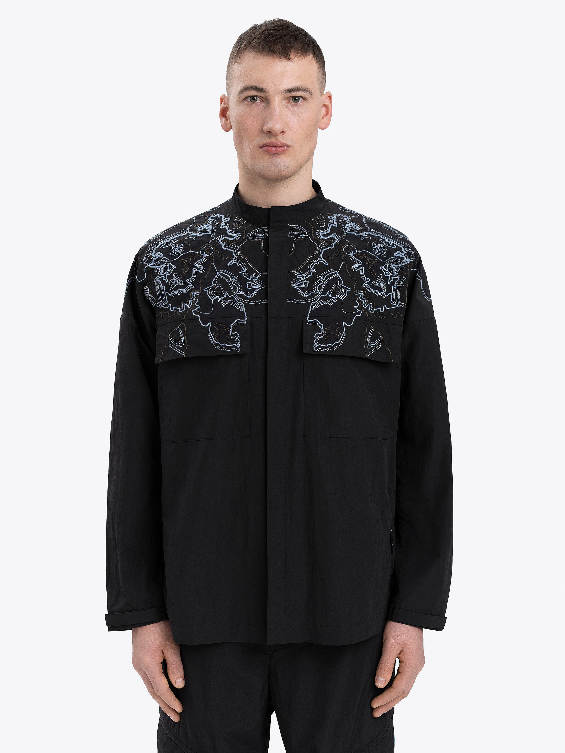 Men's black shirt with embroidery ETND-RD-DARK-MALE Buy