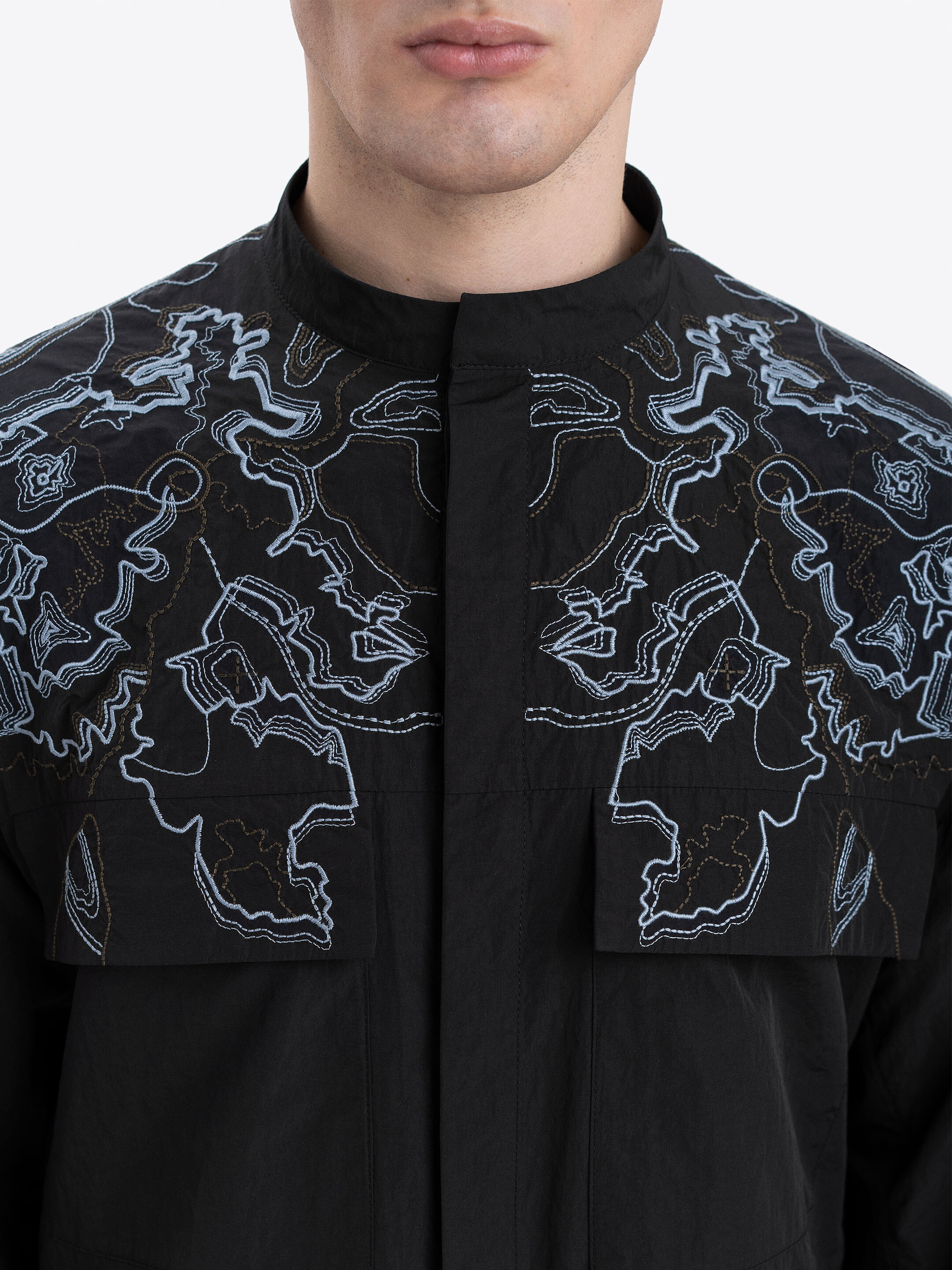 Men's black shirt with embroidery ETND-RD-DARK-MALE cheap