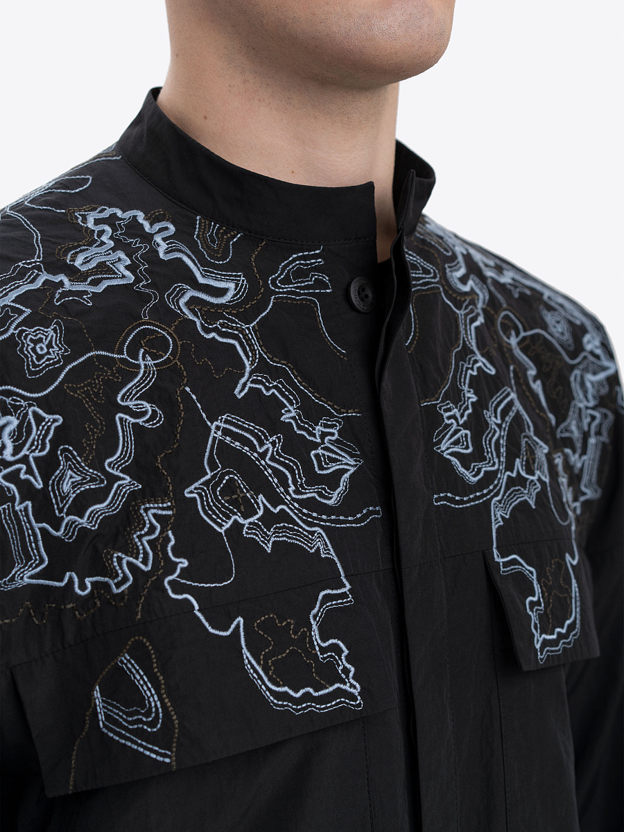 Men's black shirt with embroidery ETND-RD-DARK-MALE [0]