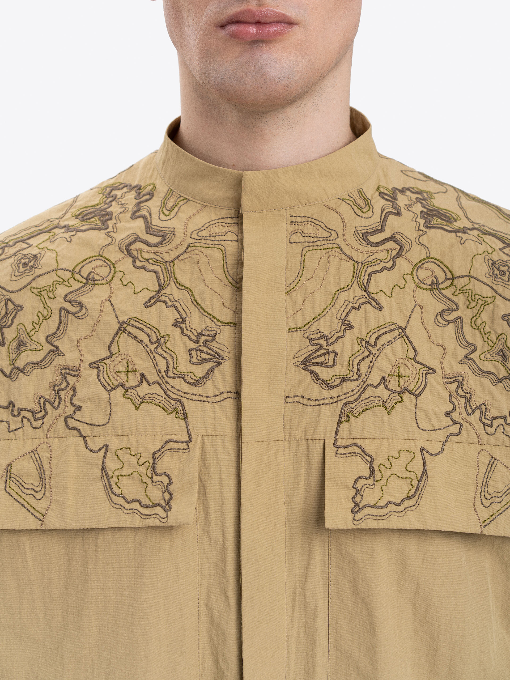 Men's sand shirt with embroidery ETND-RD-SAND-MALE cheap