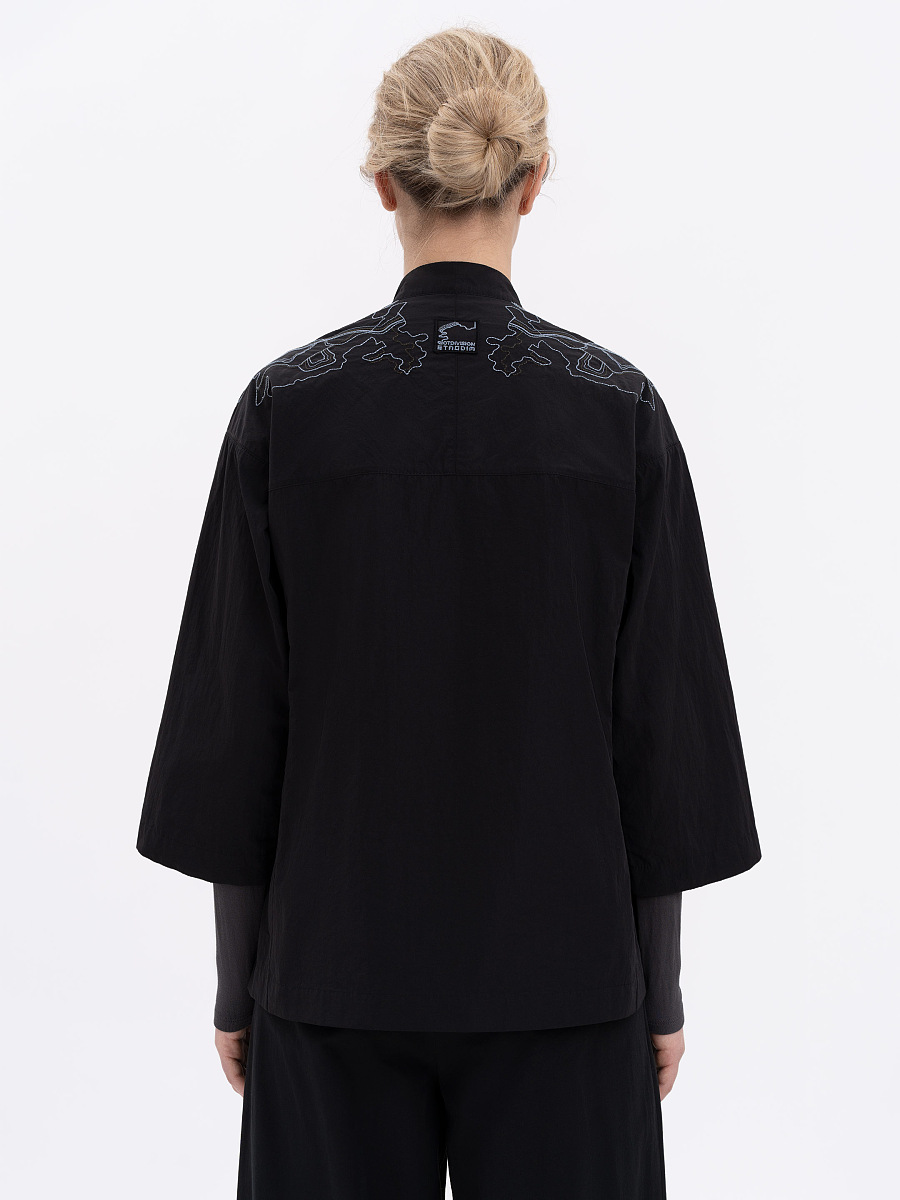 Women's black shirt with embroidery ETND-RD-DARK-FEMALE [0]