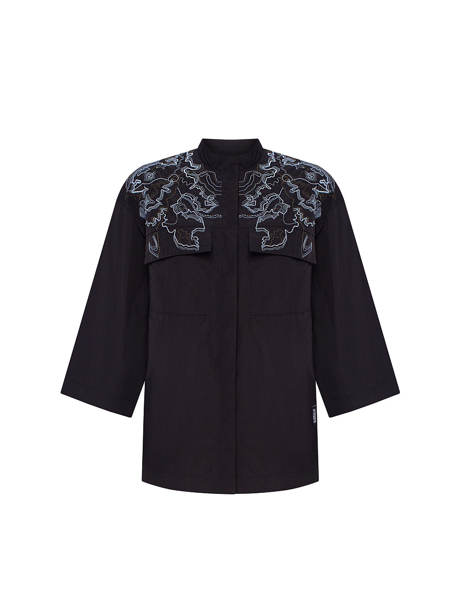 Women's black shirt with embroidery ETND-RD-DARK-FEMALE [0]