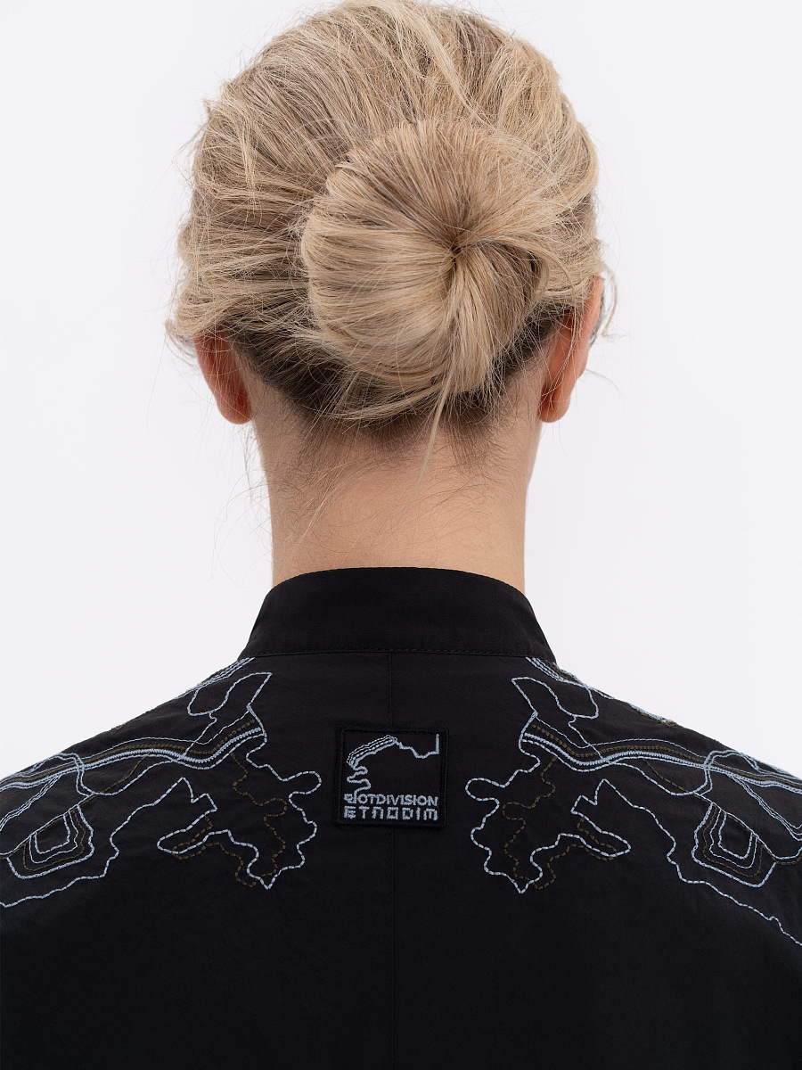 Women's black shirt with embroidery ETND-RD-DARK-FEMALE [0]