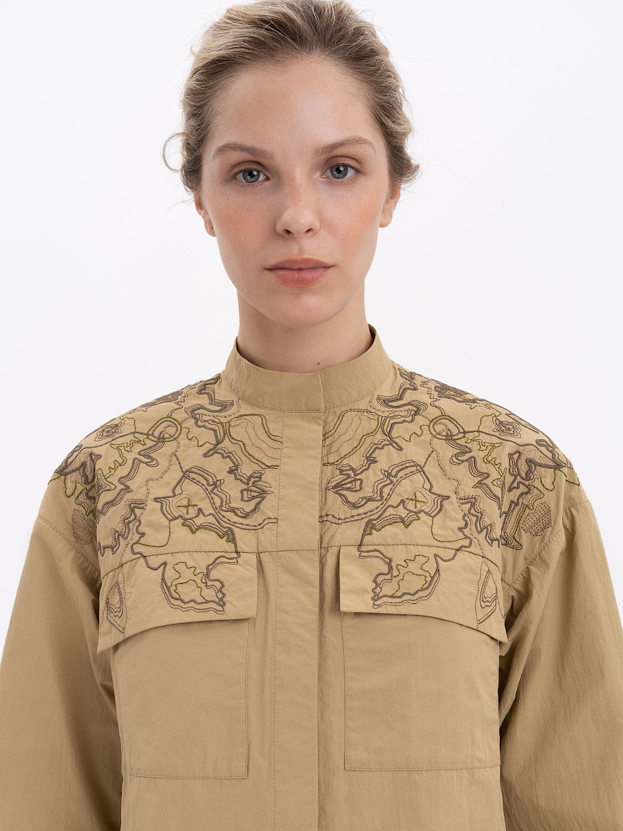 Women's sand shirt with embroidery ETND-RD-SAND-FEMALE [0]