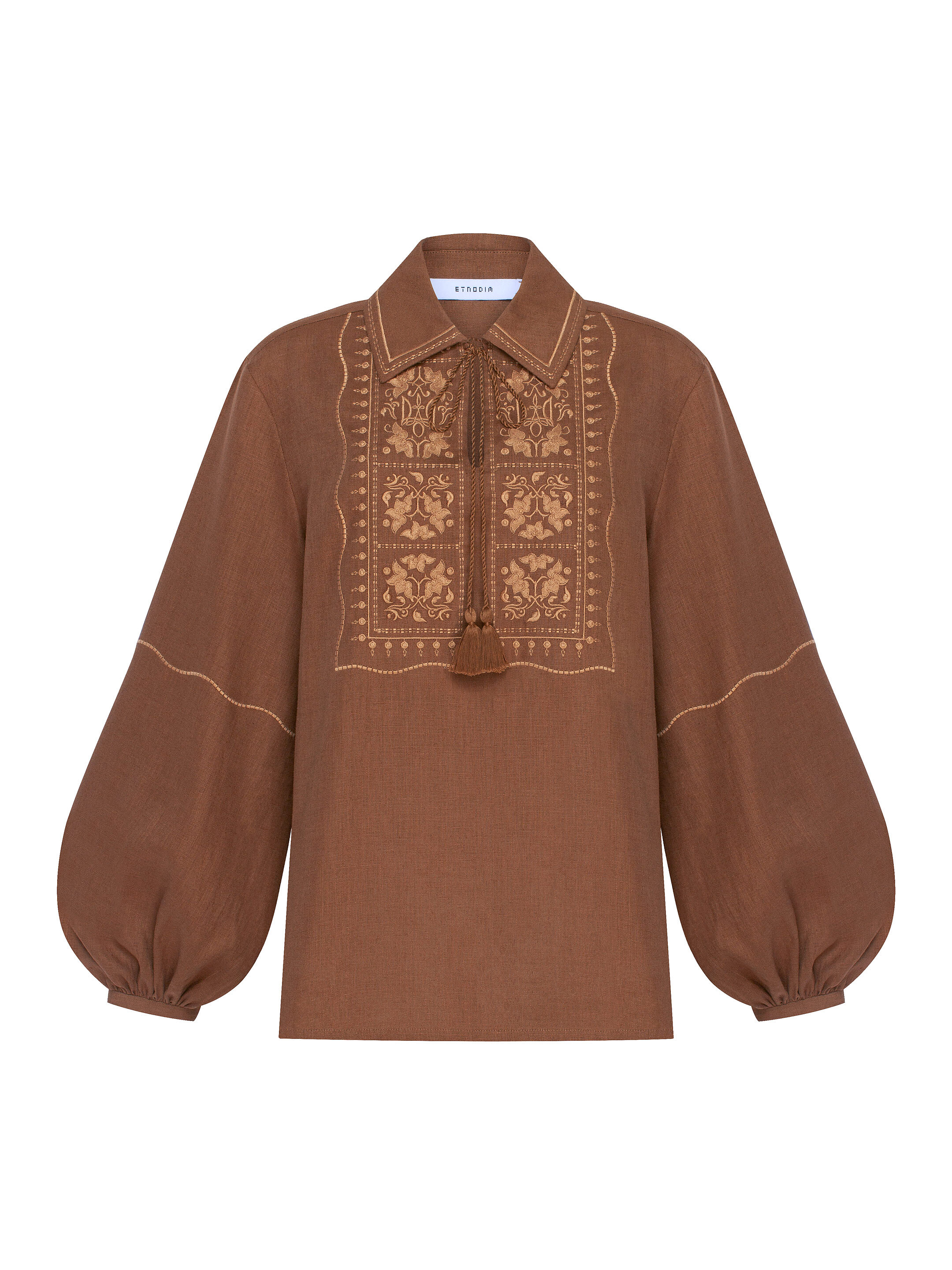 Brown shirt with matching embroidery "Polysk" sizes