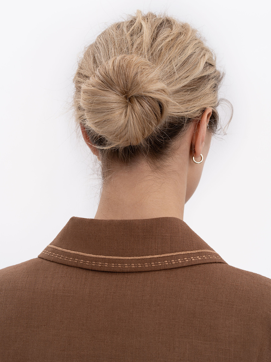 Brown shirt with matching embroidery "Polysk" [0]