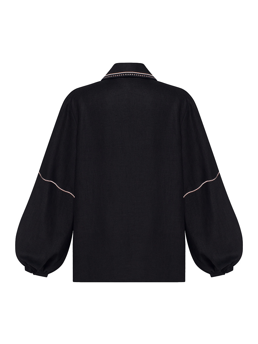 Black shirt with colorful embroidery "Polysk" [0]