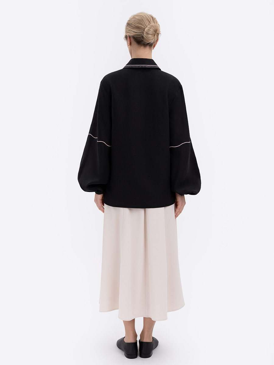 Black shirt with colorful embroidery "Polysk" [0]