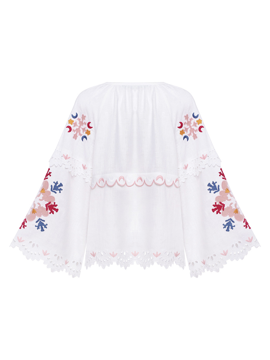 White embroidered linen blouse "Horytsvit" [0]
