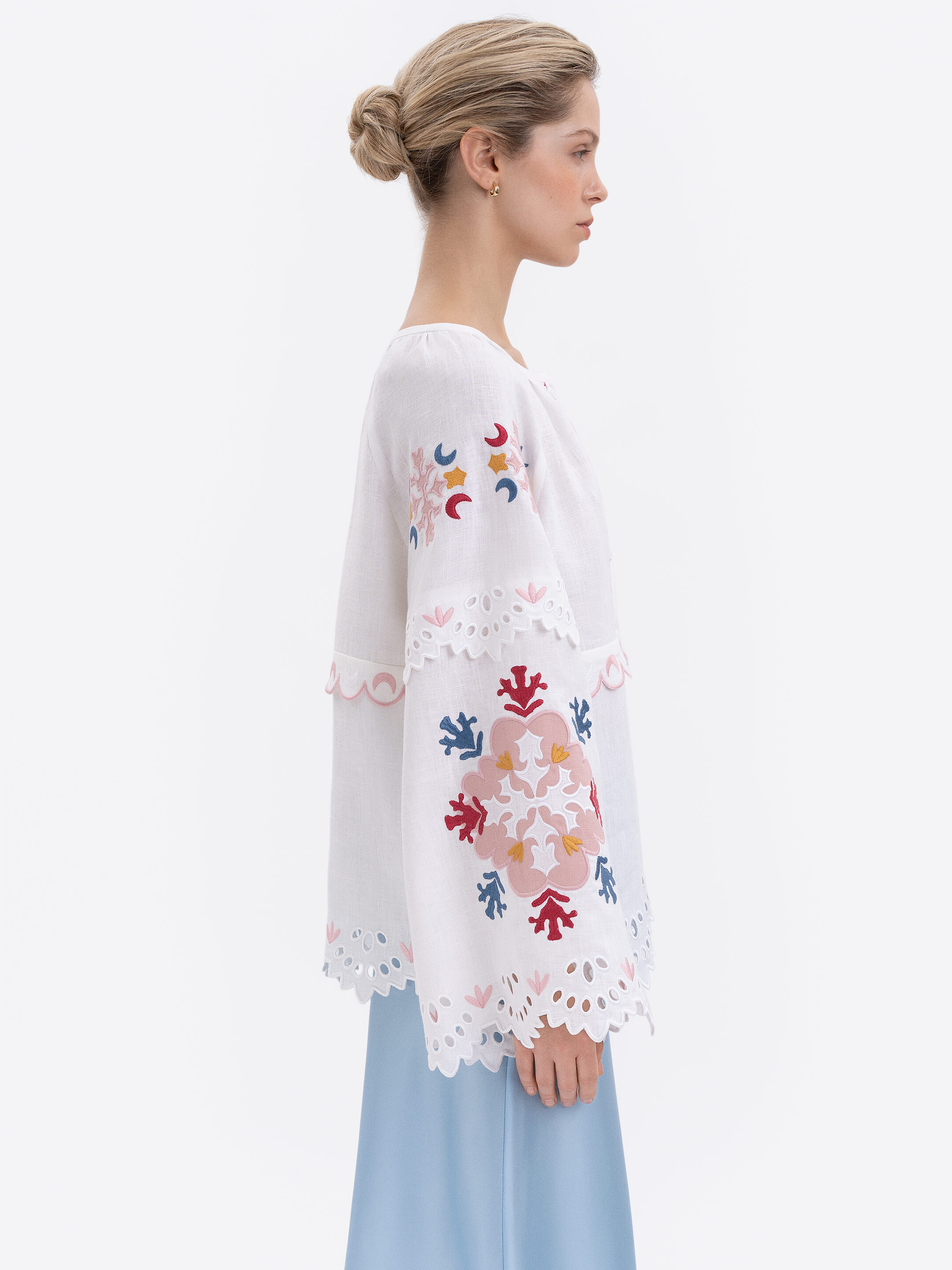 White embroidered linen blouse "Horytsvit" choose
