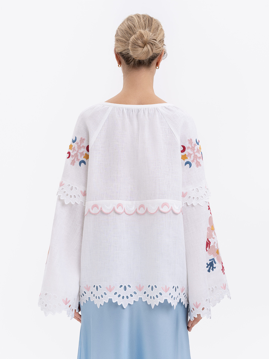 White embroidered linen blouse "Horytsvit" [0]