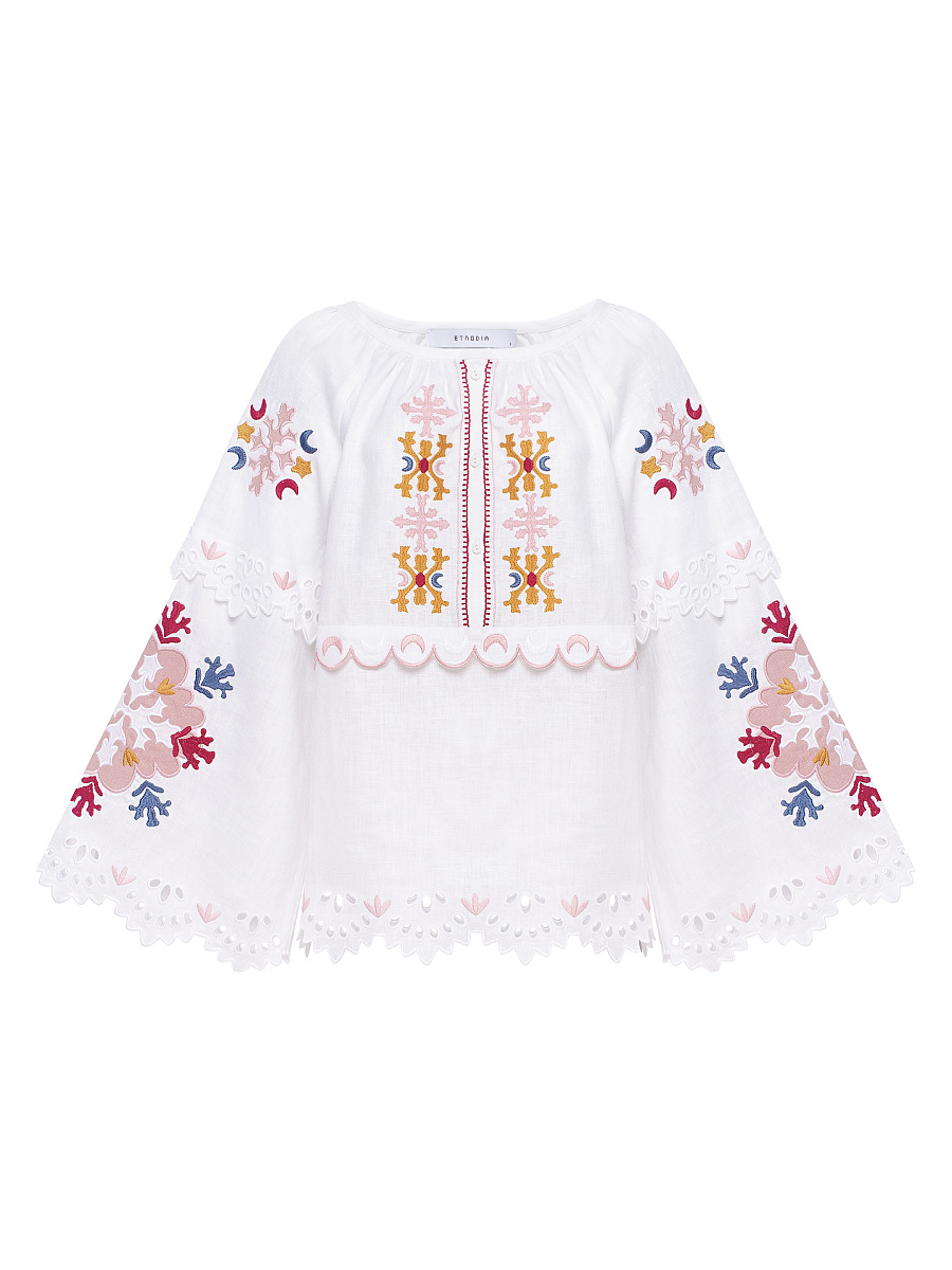 White embroidered linen blouse "Horytsvit" [0]