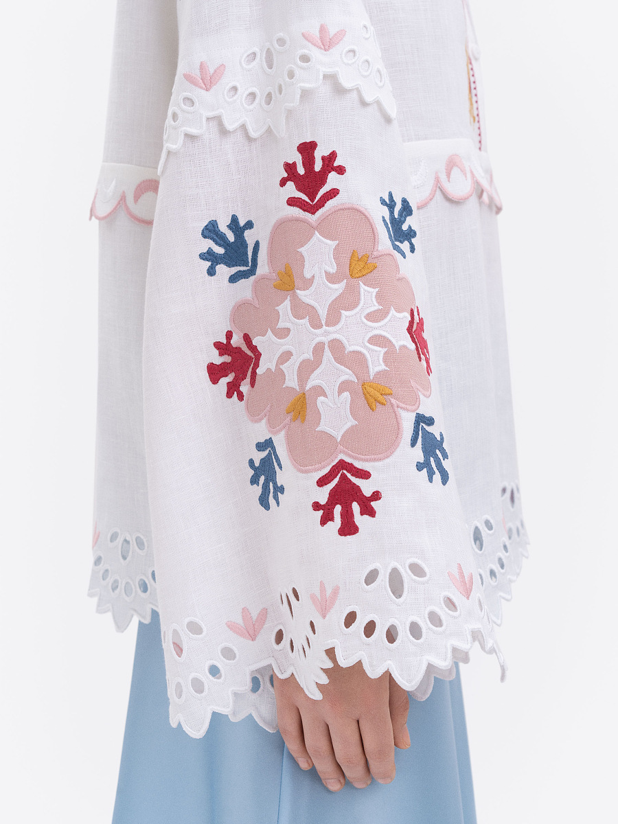 White embroidered linen blouse "Horytsvit" [0]