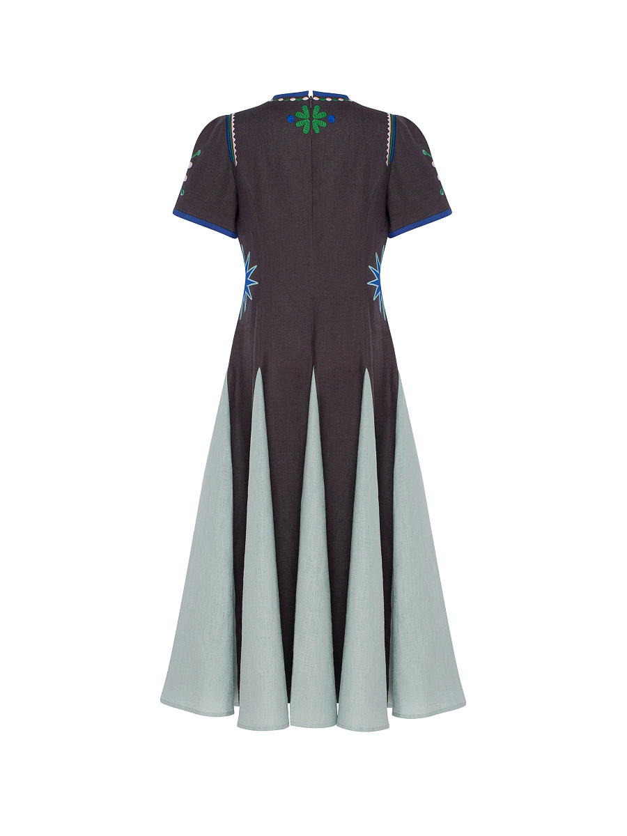 Linen short‑sleeve dress  “Lebidka” [0]