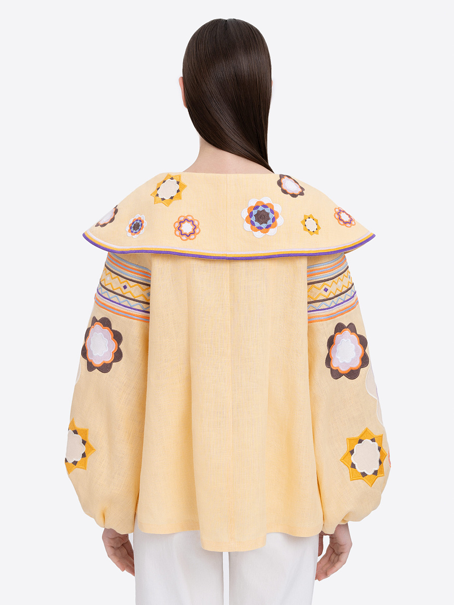 Linen embroidered shirt with botanical motif  “Lypa” [0]
