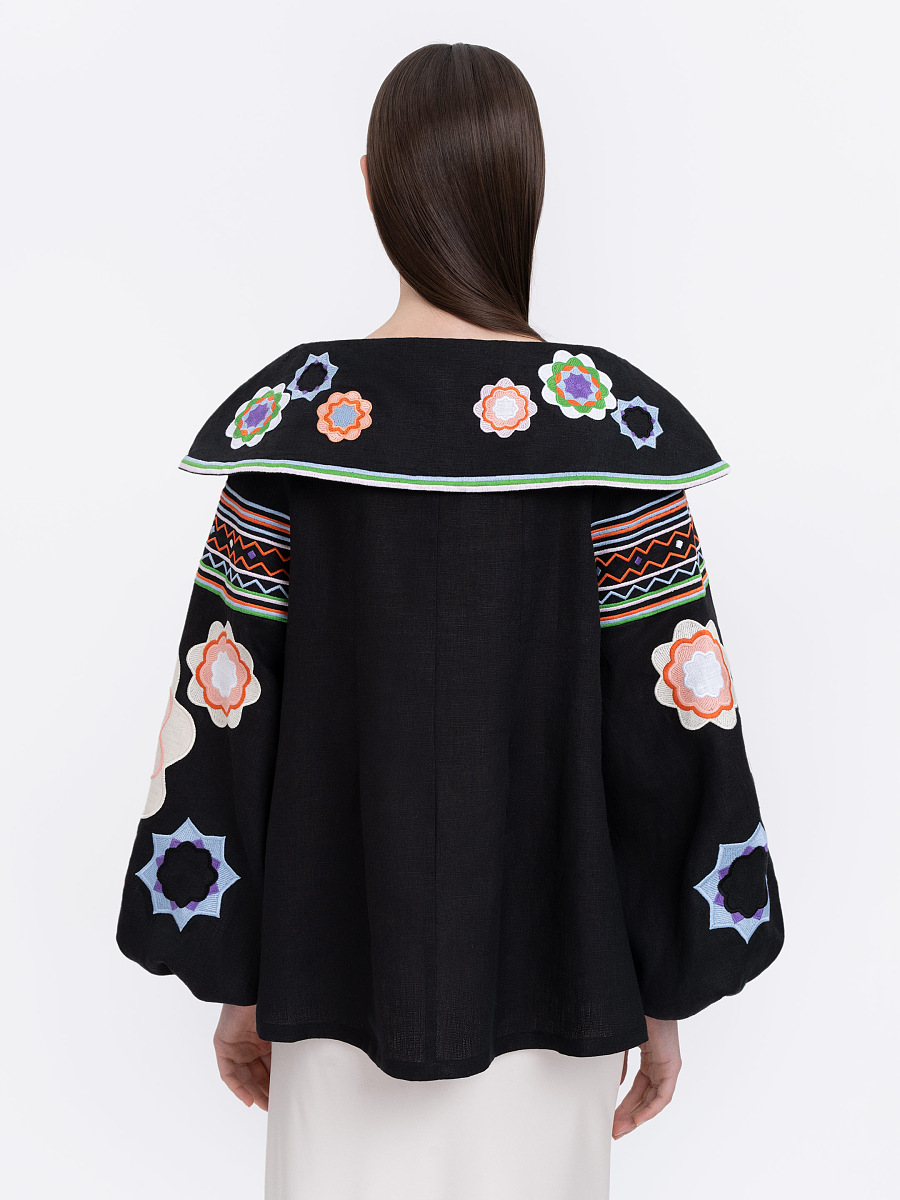 Black embroidered shirt  “Black Flower” [0]