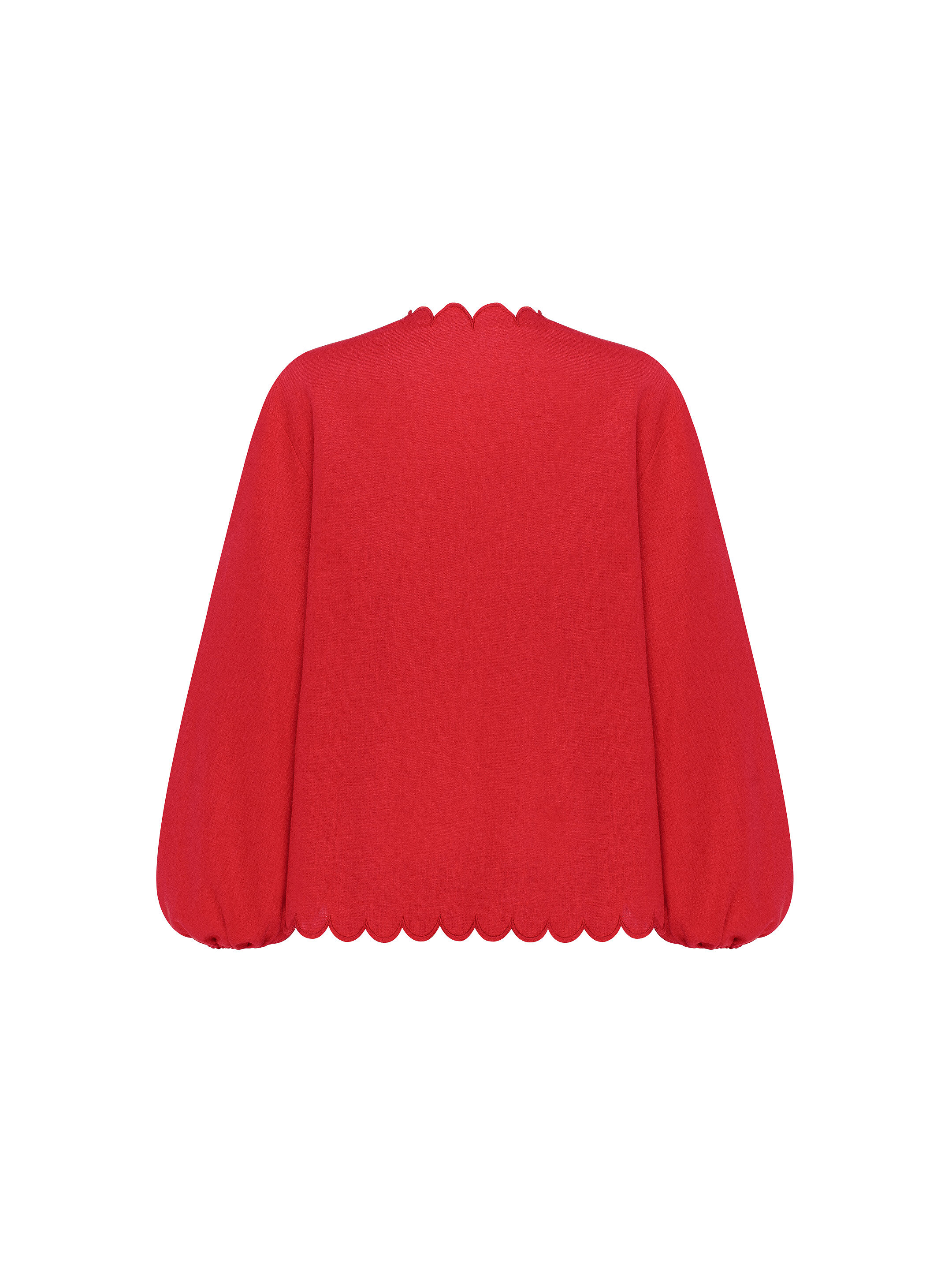 Red‑coloured embroidered shirt  “Troyanda” fitting