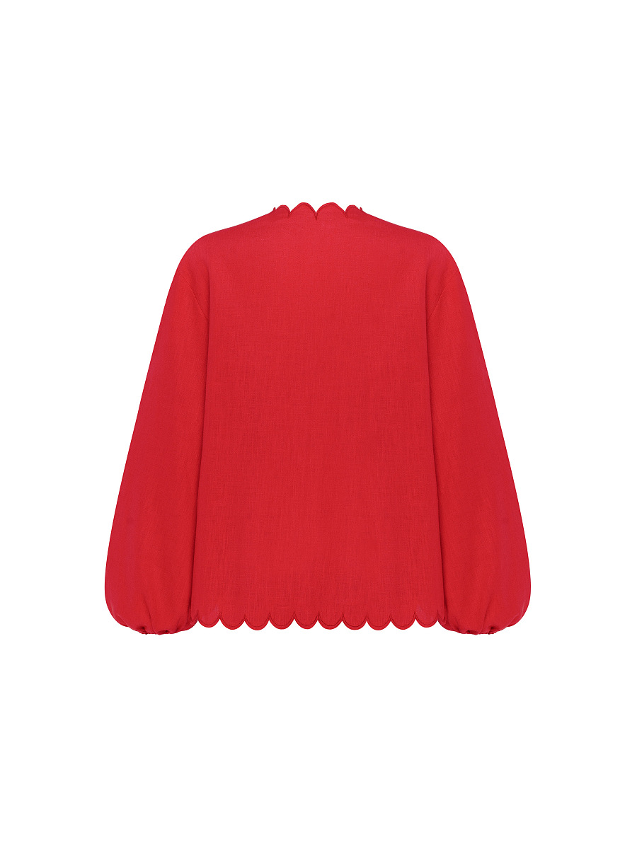 Red‑coloured embroidered shirt  “Troyanda” [0]