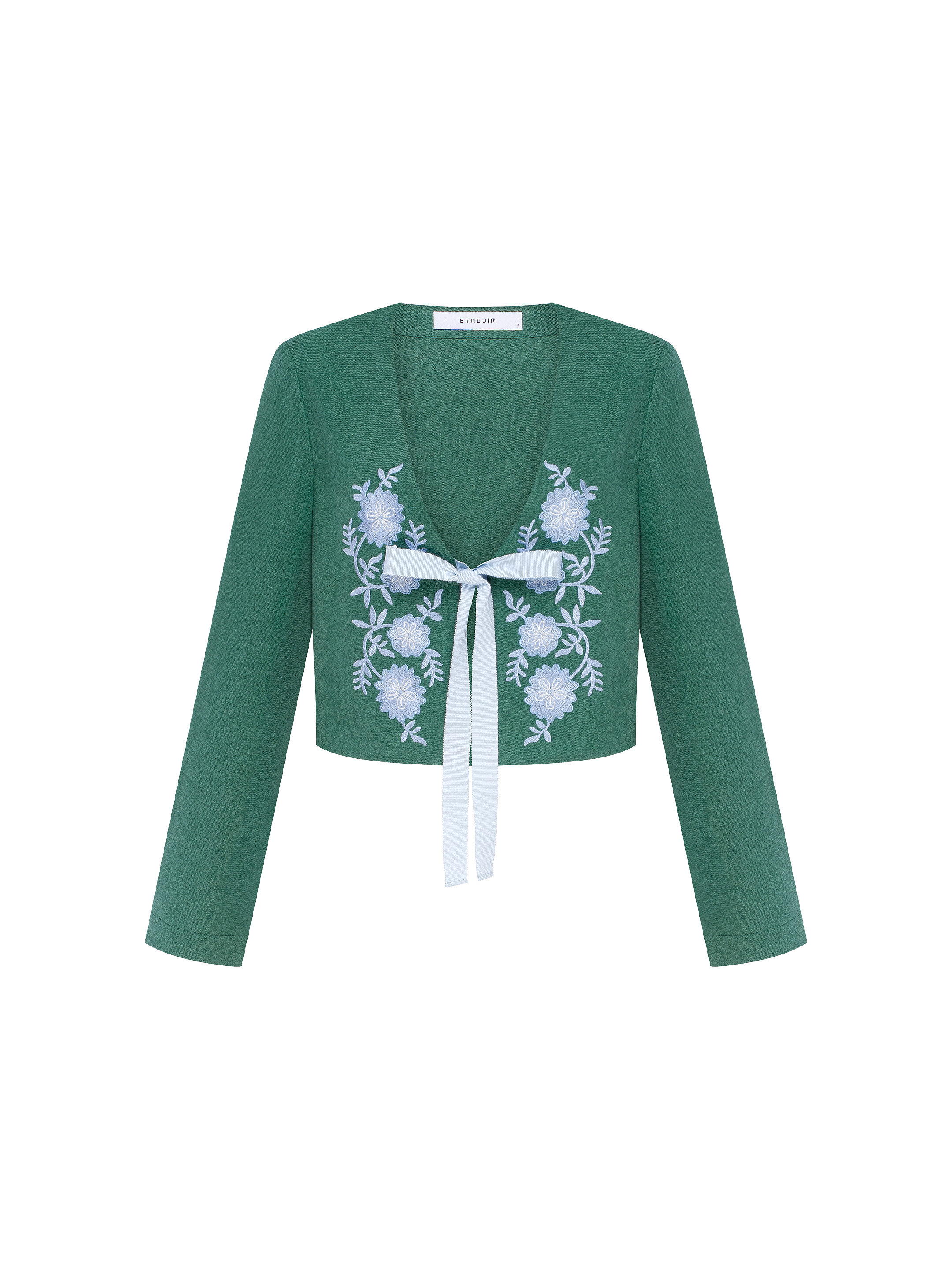 Linen embroidered jacket with ties  “Lakitka” ціна