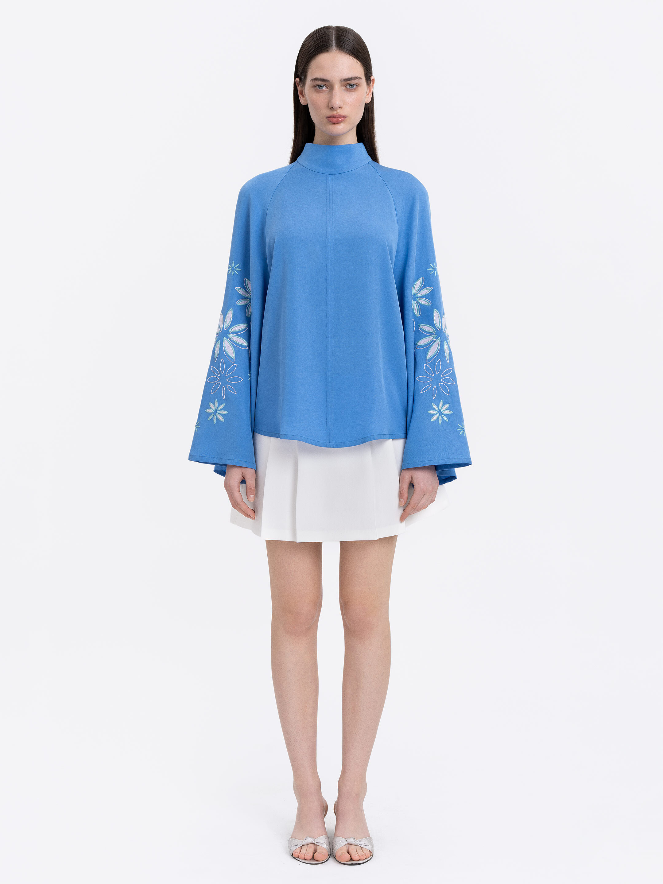 Blue‑coloured lightweight shirt  “Voloshka” in Ukraine