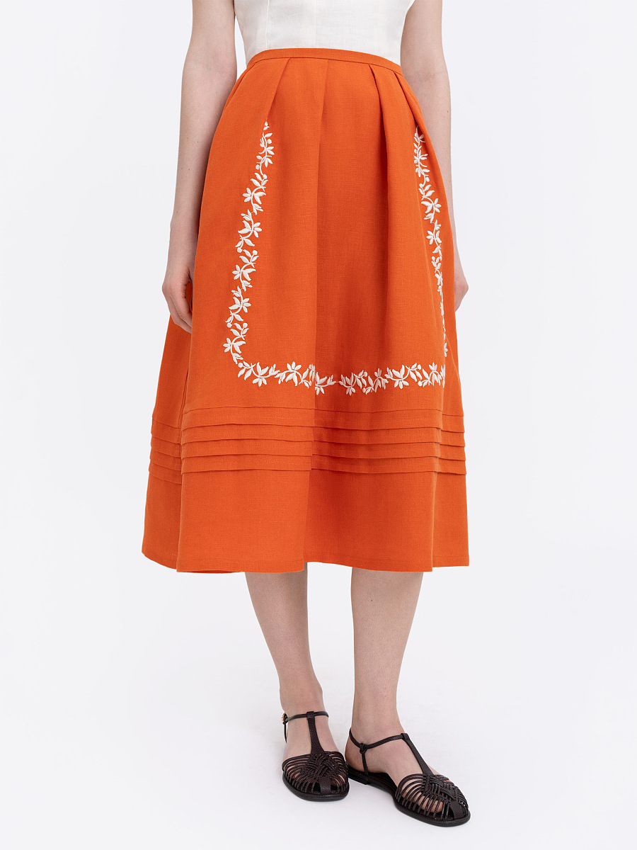 Linen embroidered skirt  “Burshtyn” [0]