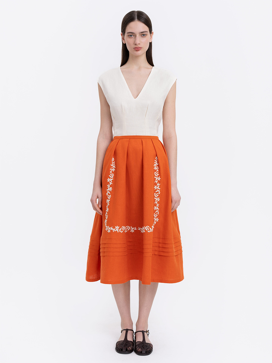 Linen embroidered skirt  “Burshtyn” [0]
