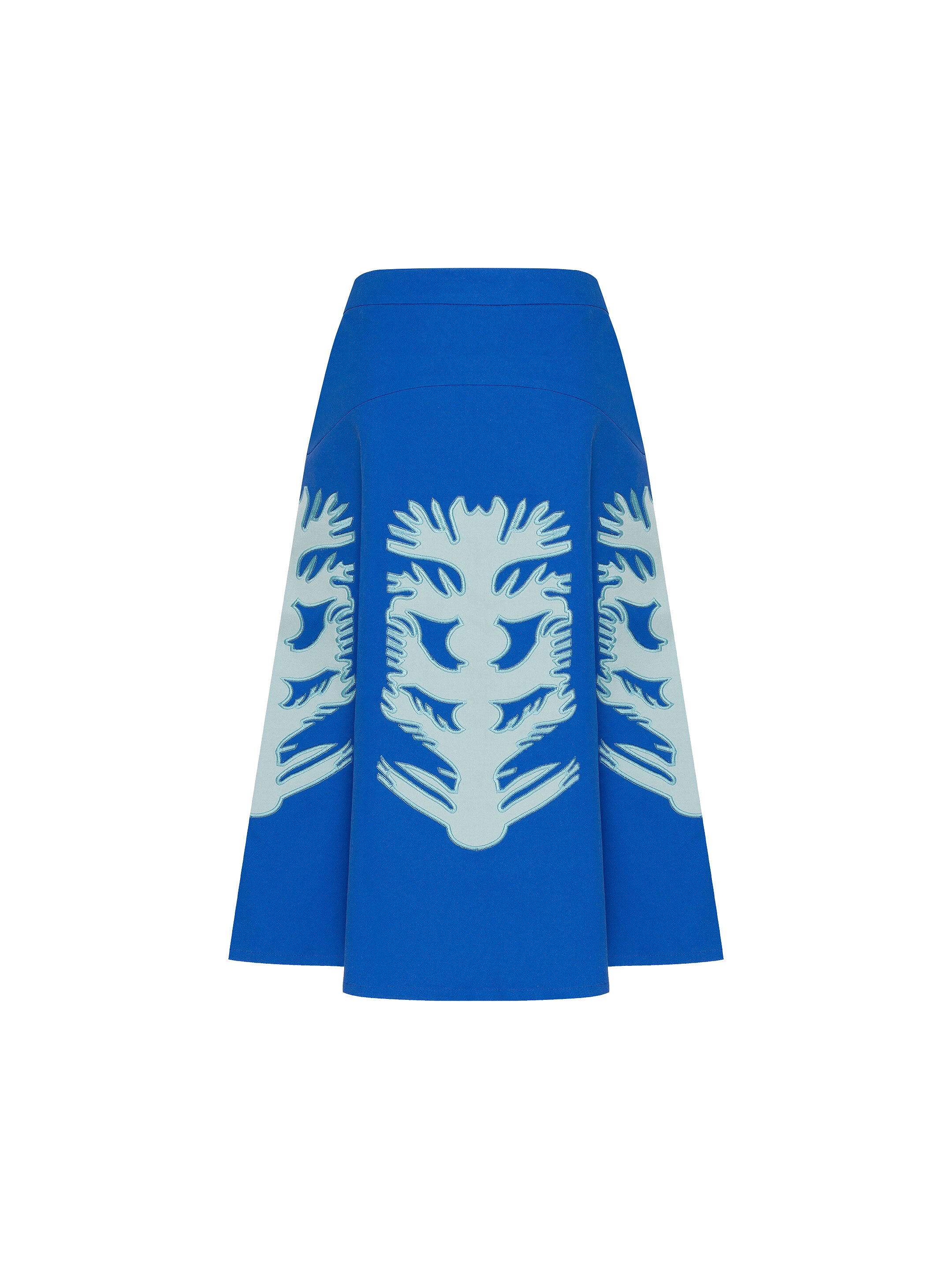 Embroidered blue skirt  “Lazuryt” fitting
