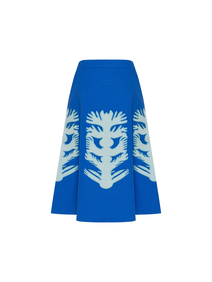Embroidered blue skirt  “Lazuryt” [0]