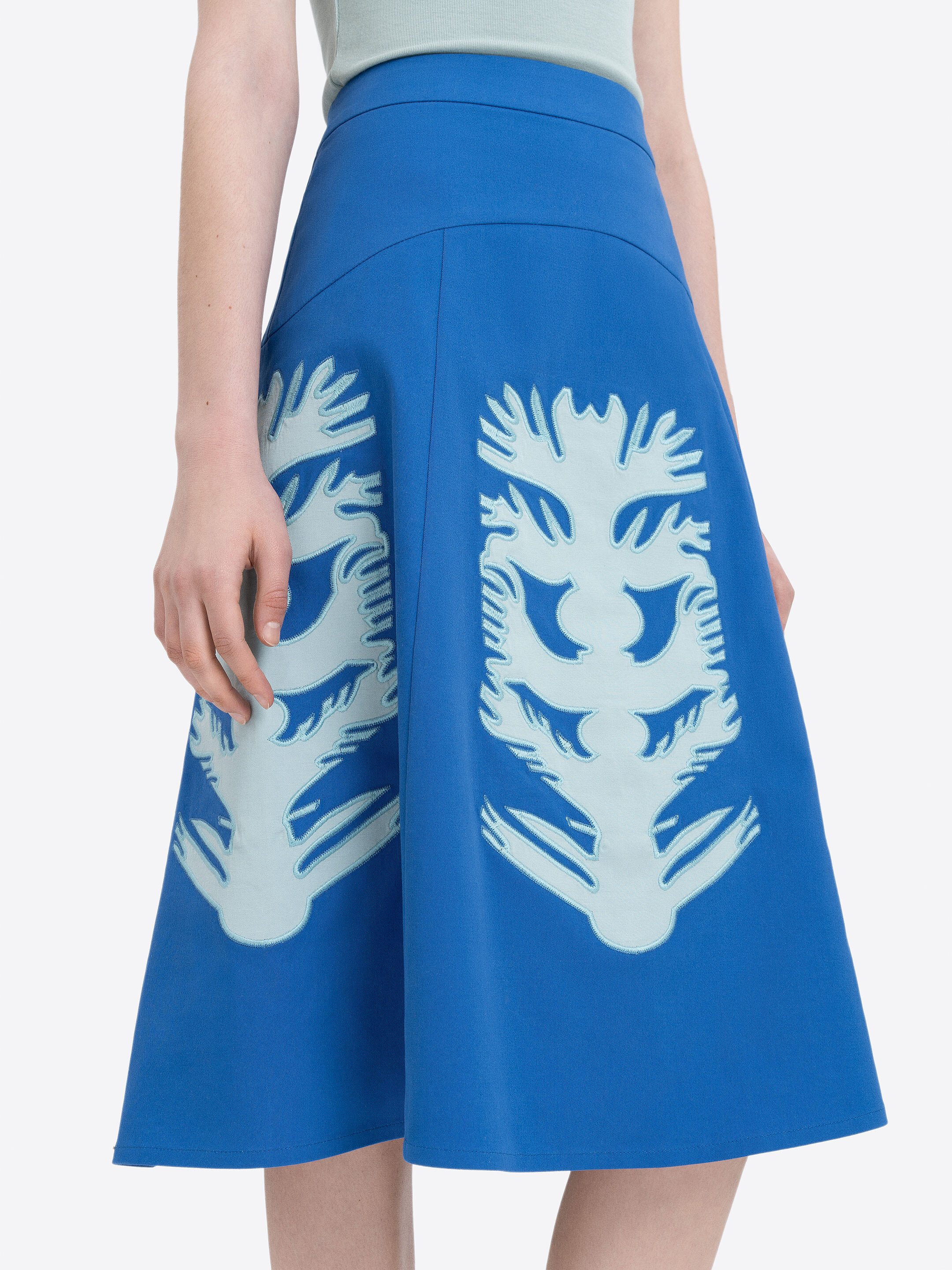 Embroidered blue skirt  “Lazuryt” photo