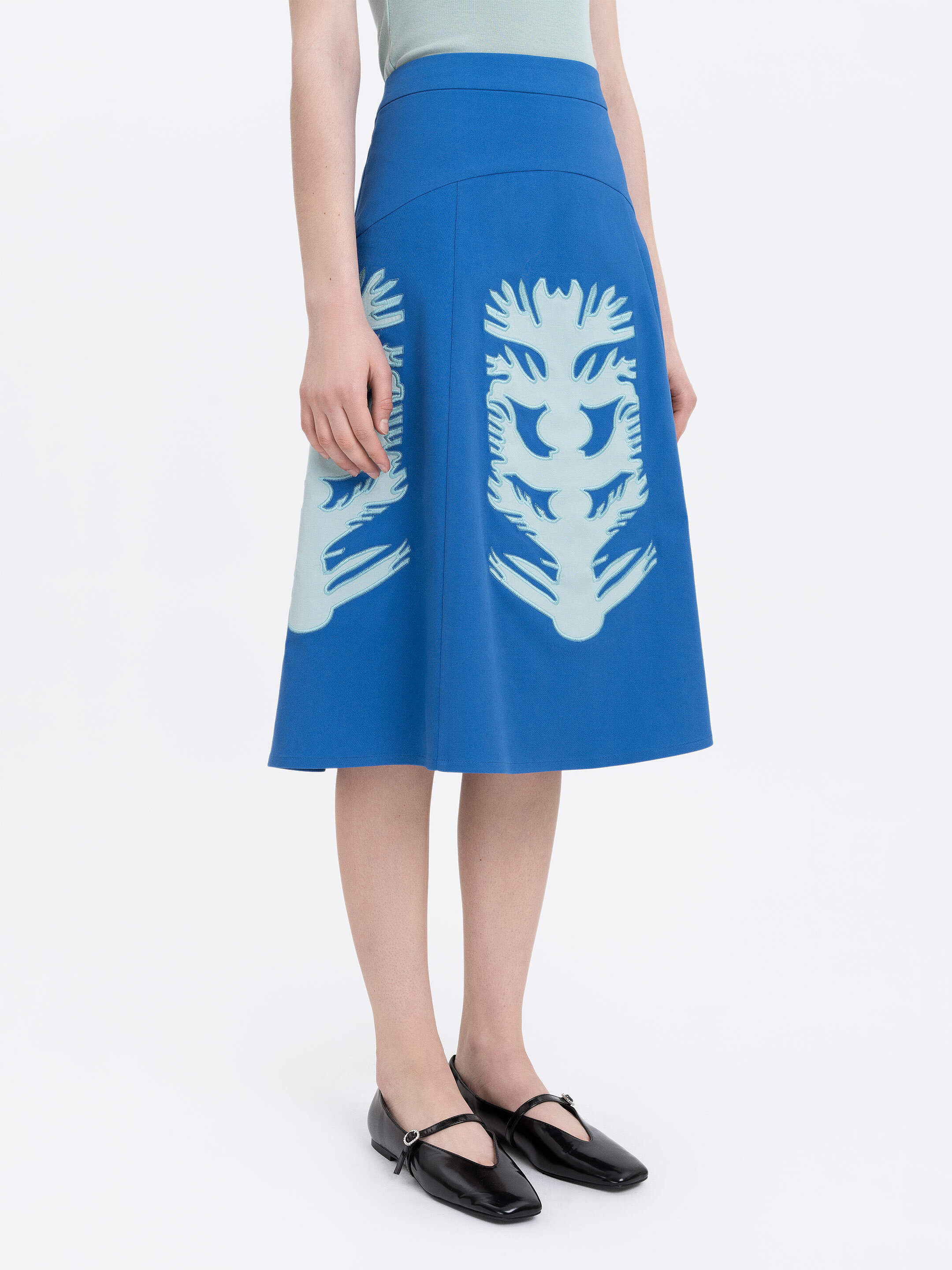 Embroidered blue skirt  “Lazuryt” cheap